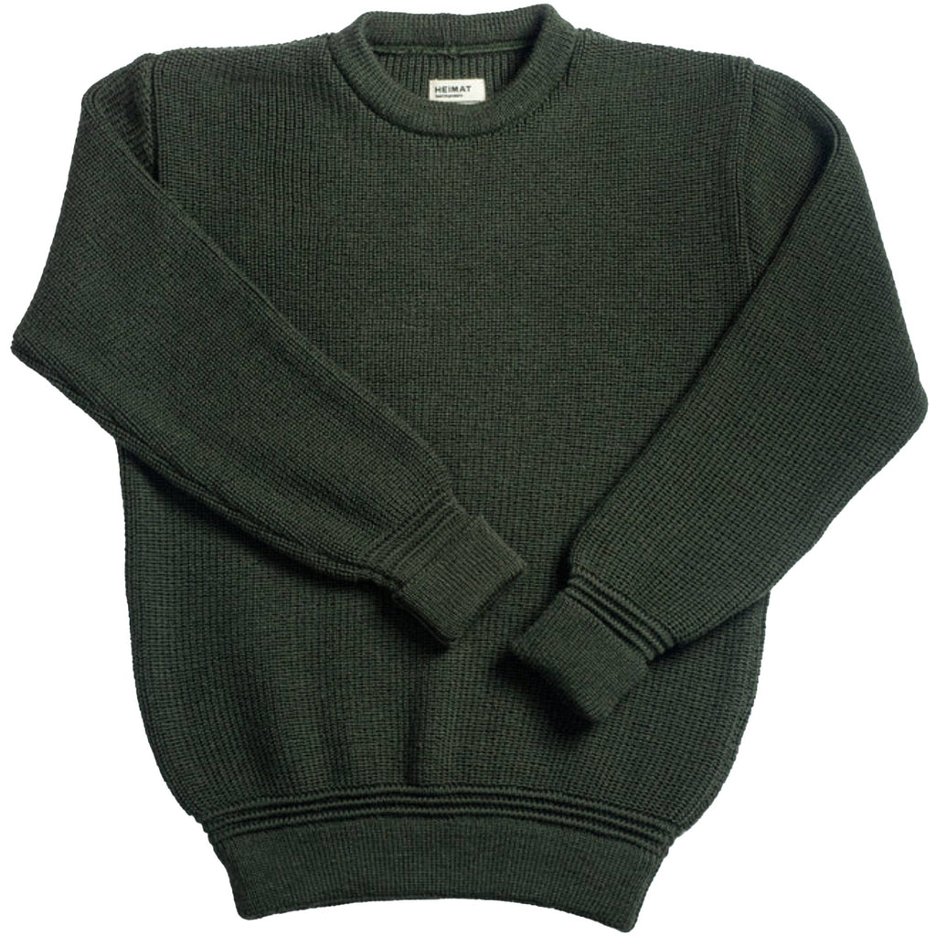 Heimat Rundhals Crew Neck Jumper - Military Green
