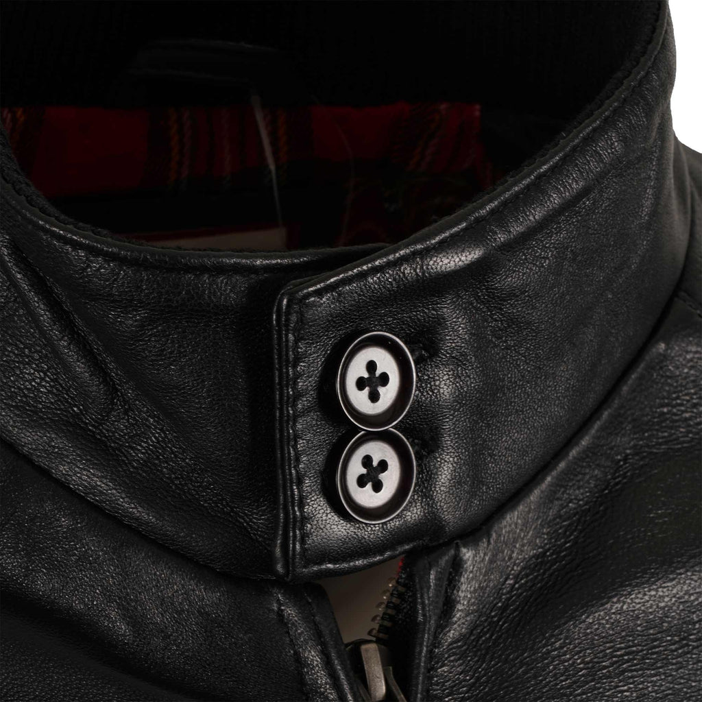 Leather Harrington Jacket - Black