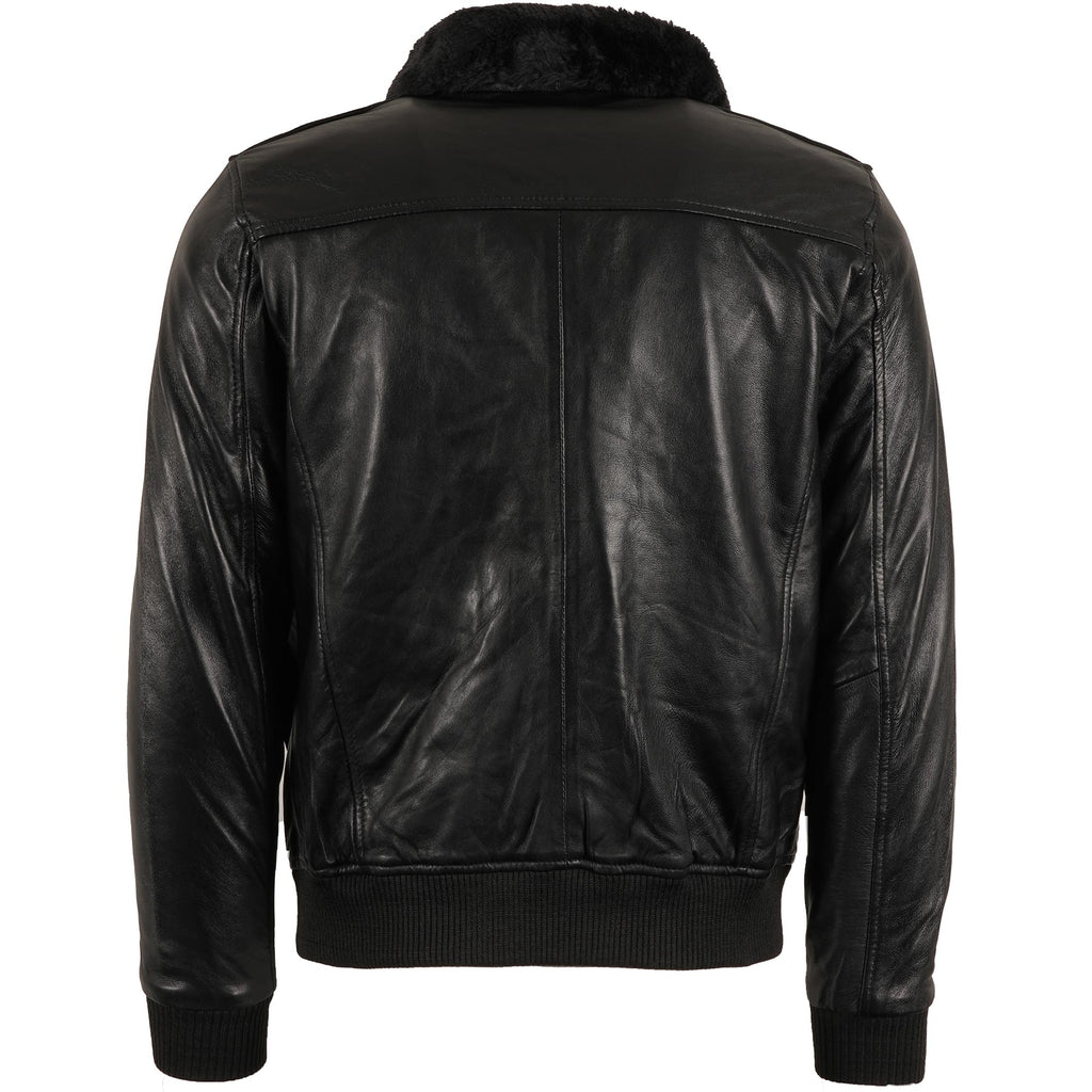 Real Hoxton G1 Aviator Flight Leather Jacket - Black