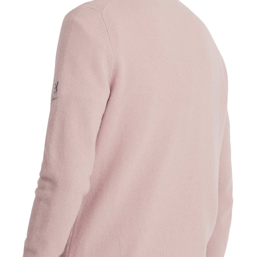 Pringle of Scotland V Neck Argyle Jumper - Dusty Pink