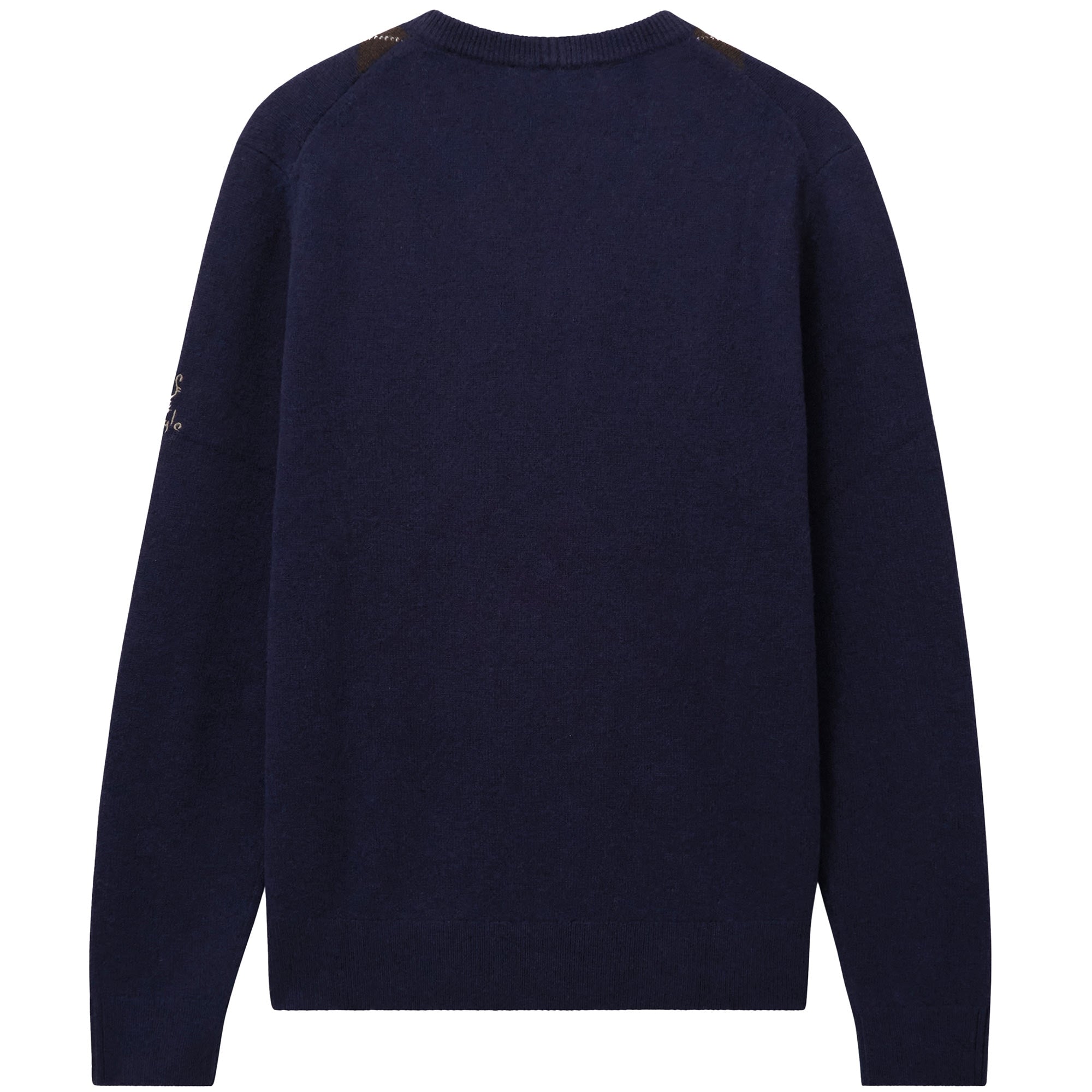 Pringle of Scotland V Neck Argyle Jumper - Midnight