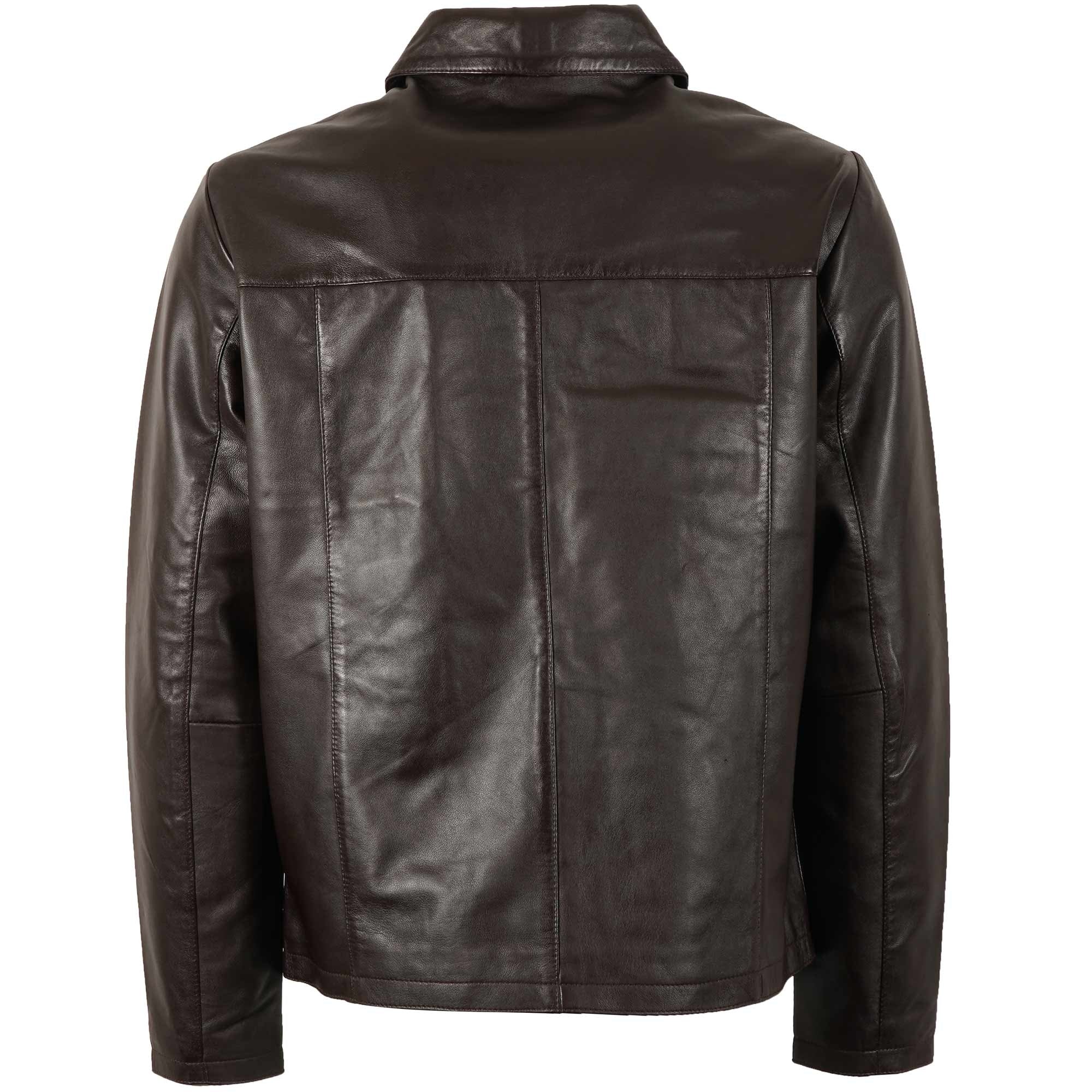 Classic Leather Jacket - Brown
