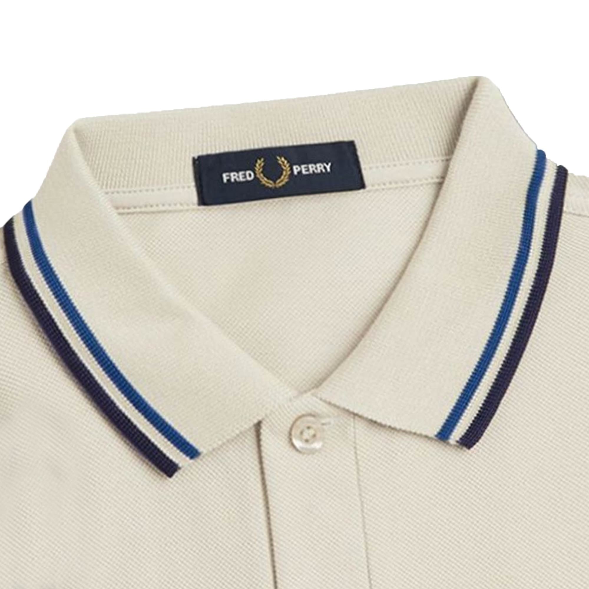 Fred Perry M3600 Twin Tipped Polo - Light Oyster
