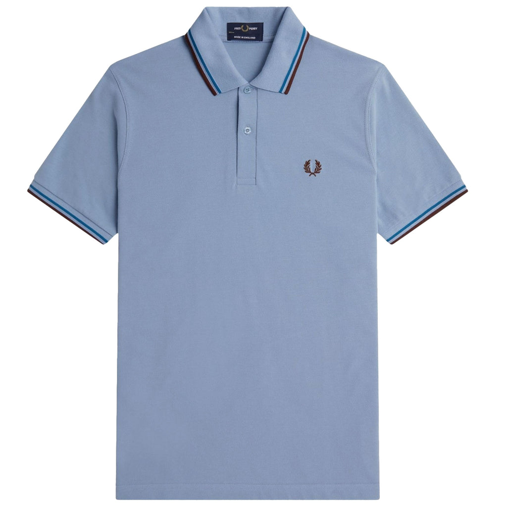 Fred Perry M-12 Twin Tipped Polo Shirt - Sky