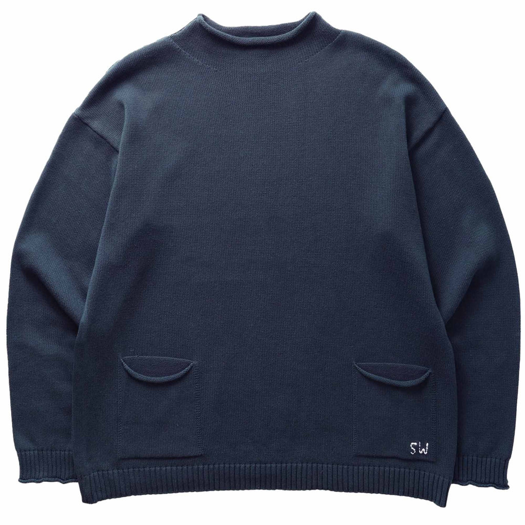 Service Works Mock Smock Sweater - Navy
