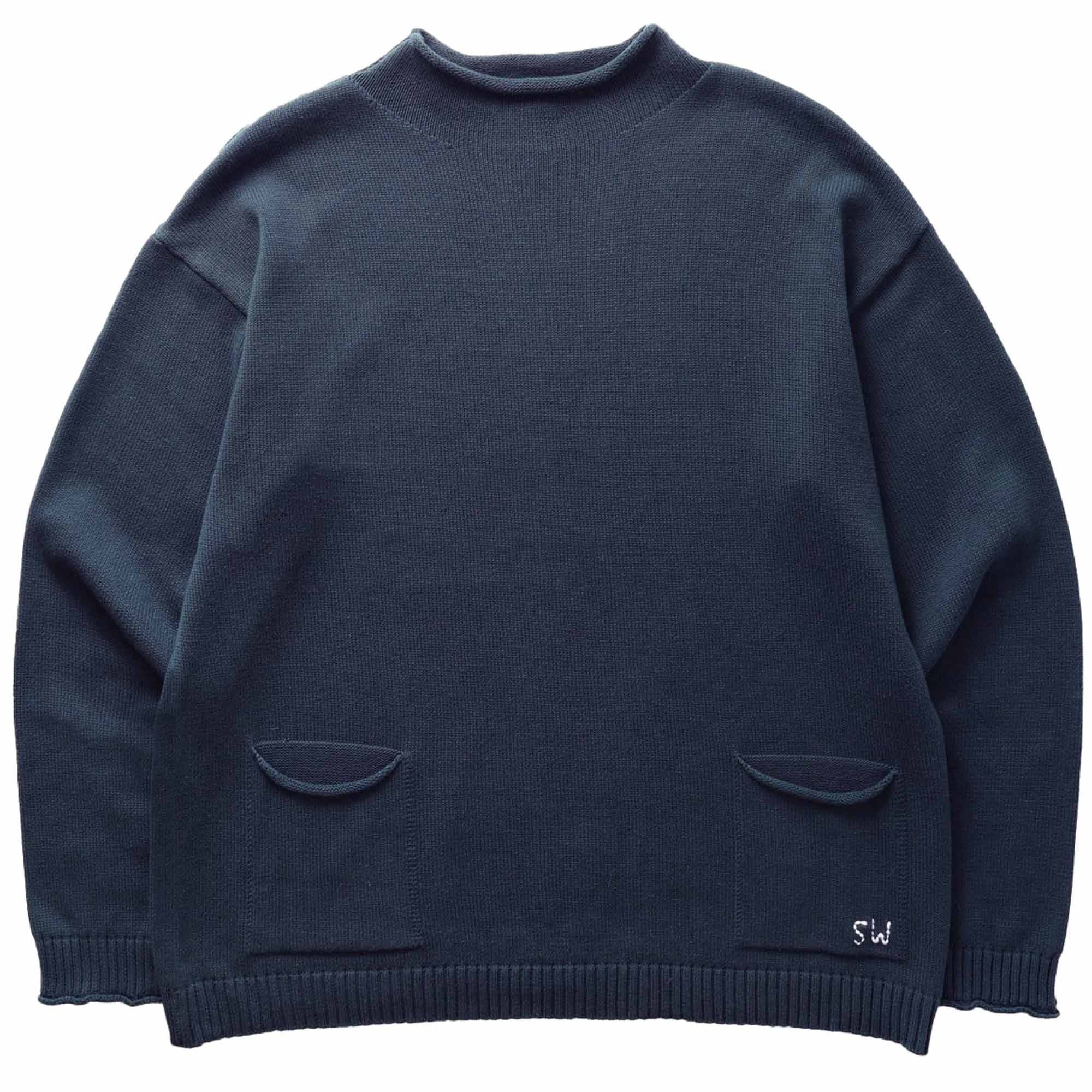 Service Works Mock Smock Sweater - Navy