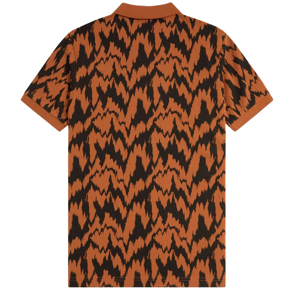 Fred Perry Animal Print Polo Shirt - Marmalade