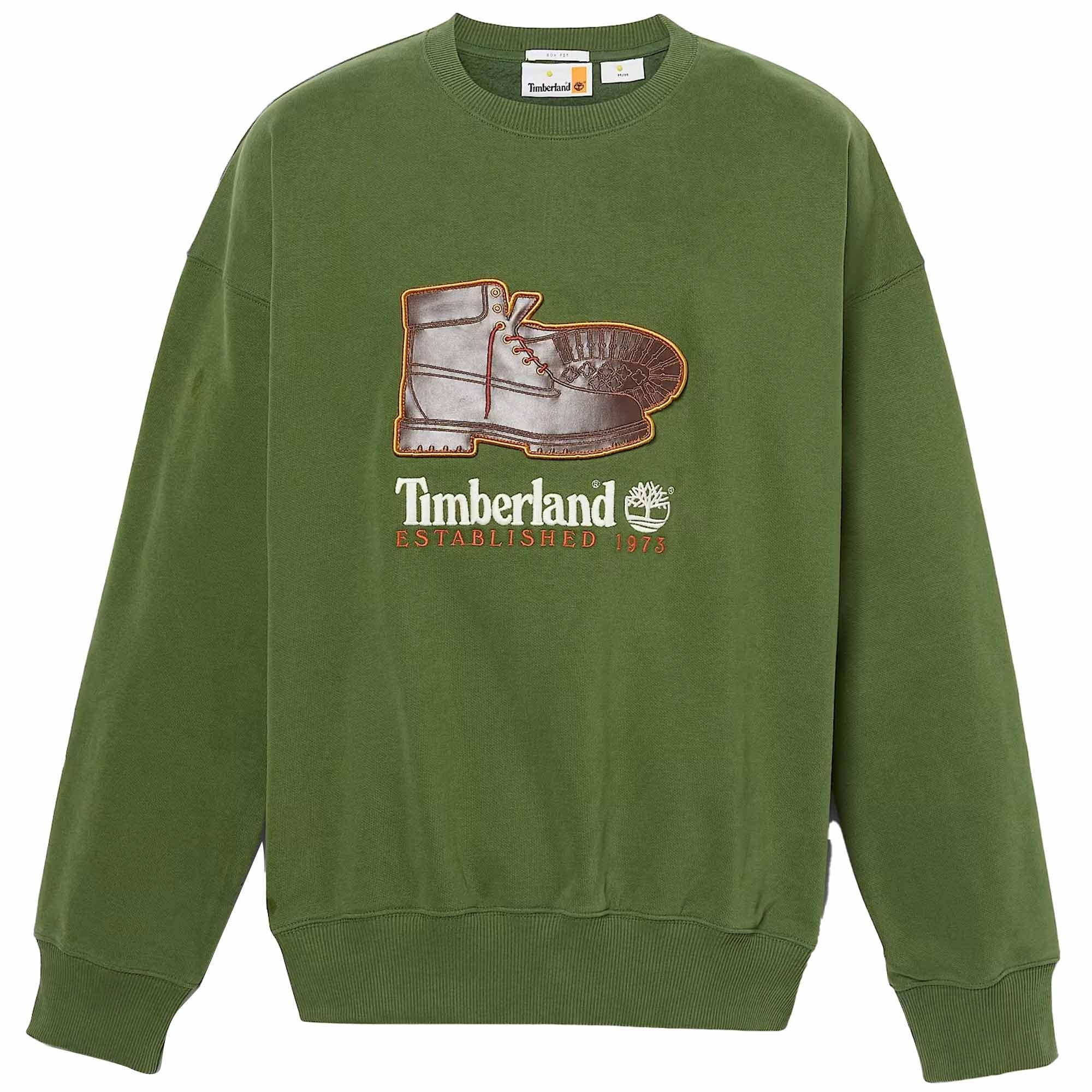 Timberland Box Fit Badge Crew Neck - Dark Green