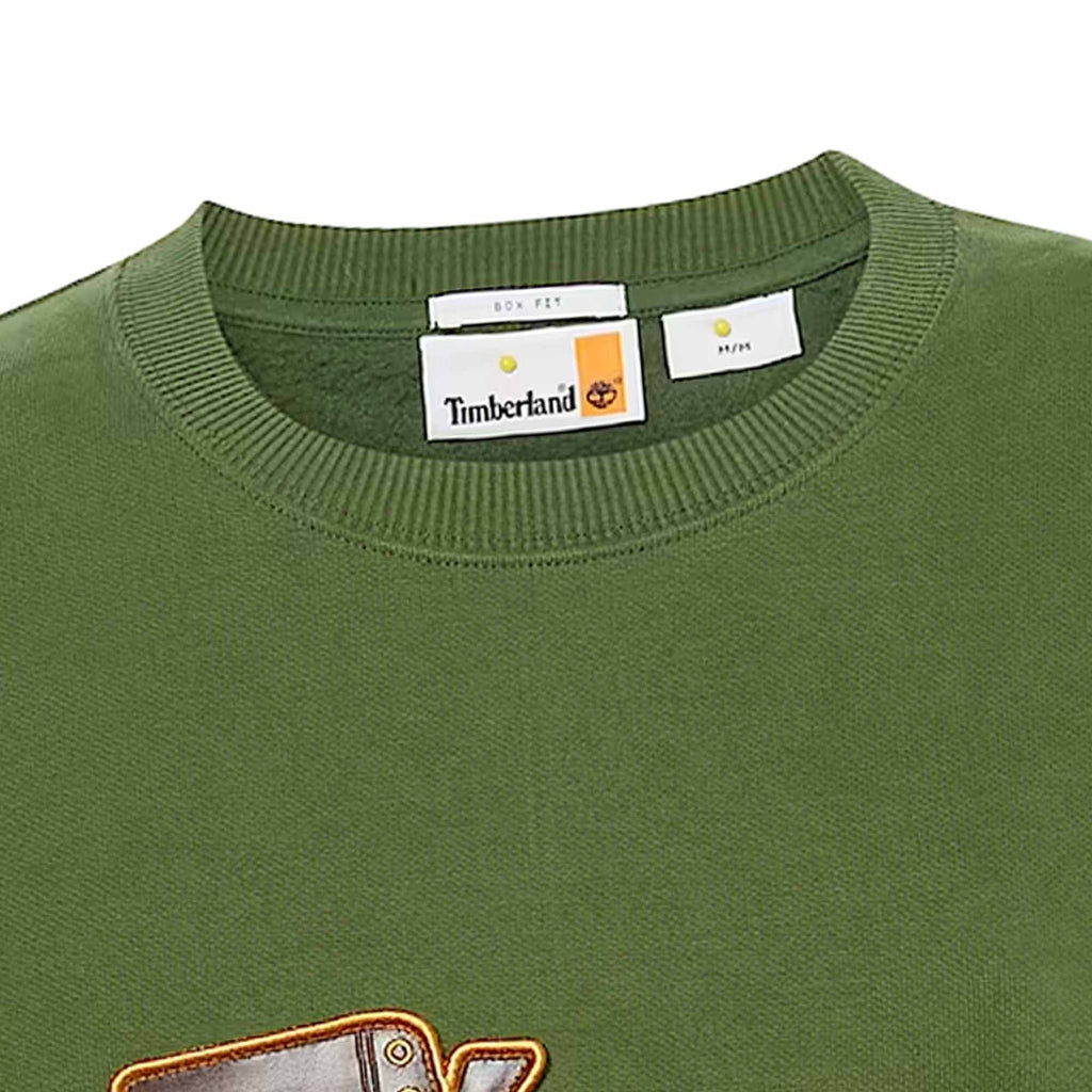 Timberland Box Fit Badge Crew Neck - Dark Green