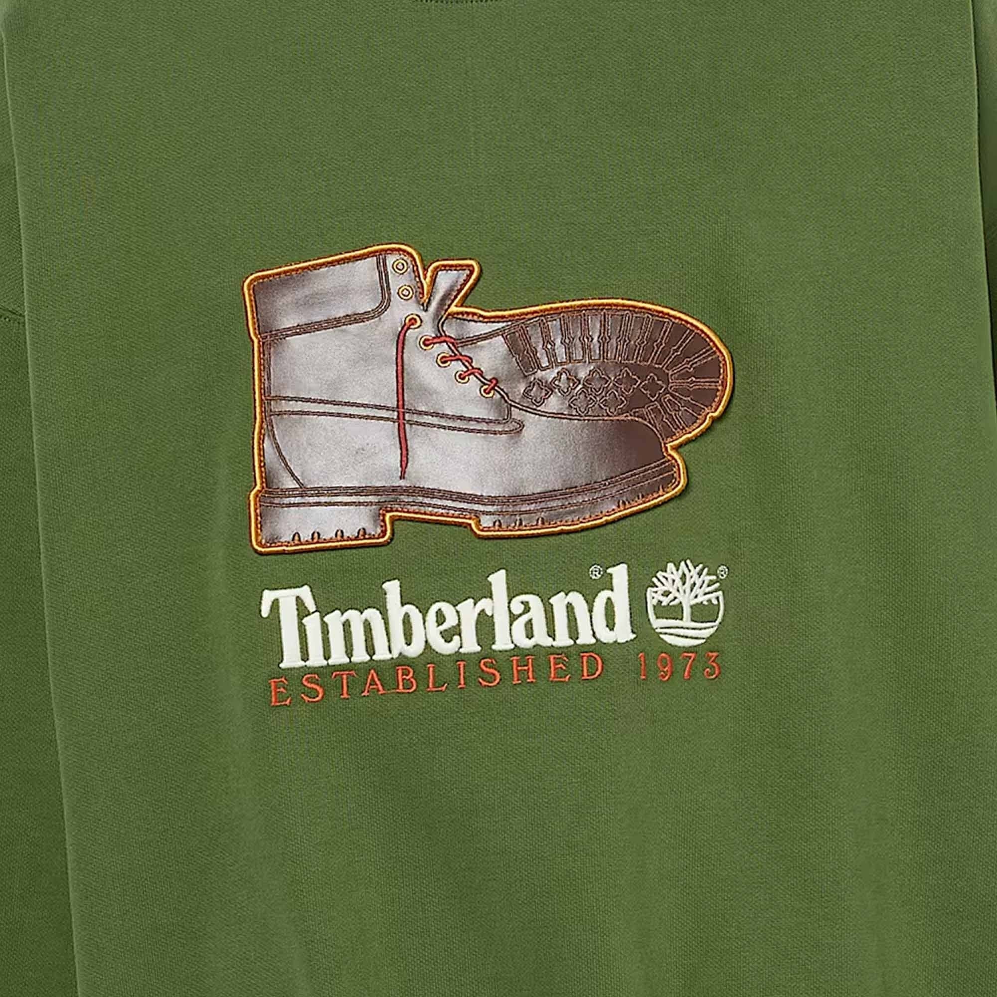 Timberland Box Fit Badge Crew Neck - Dark Green