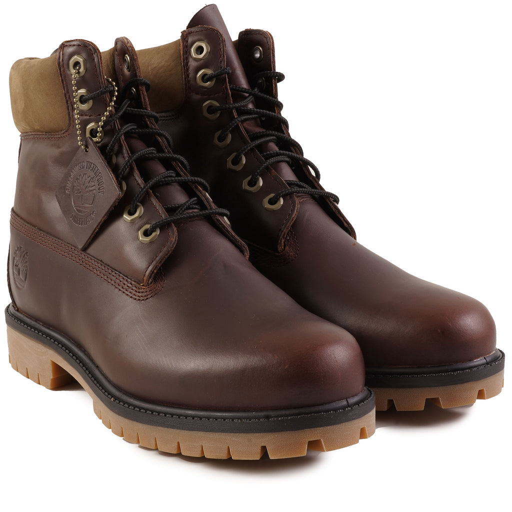 Premium 6-Inch Lace-Up Waterproof Boots - Burgundy