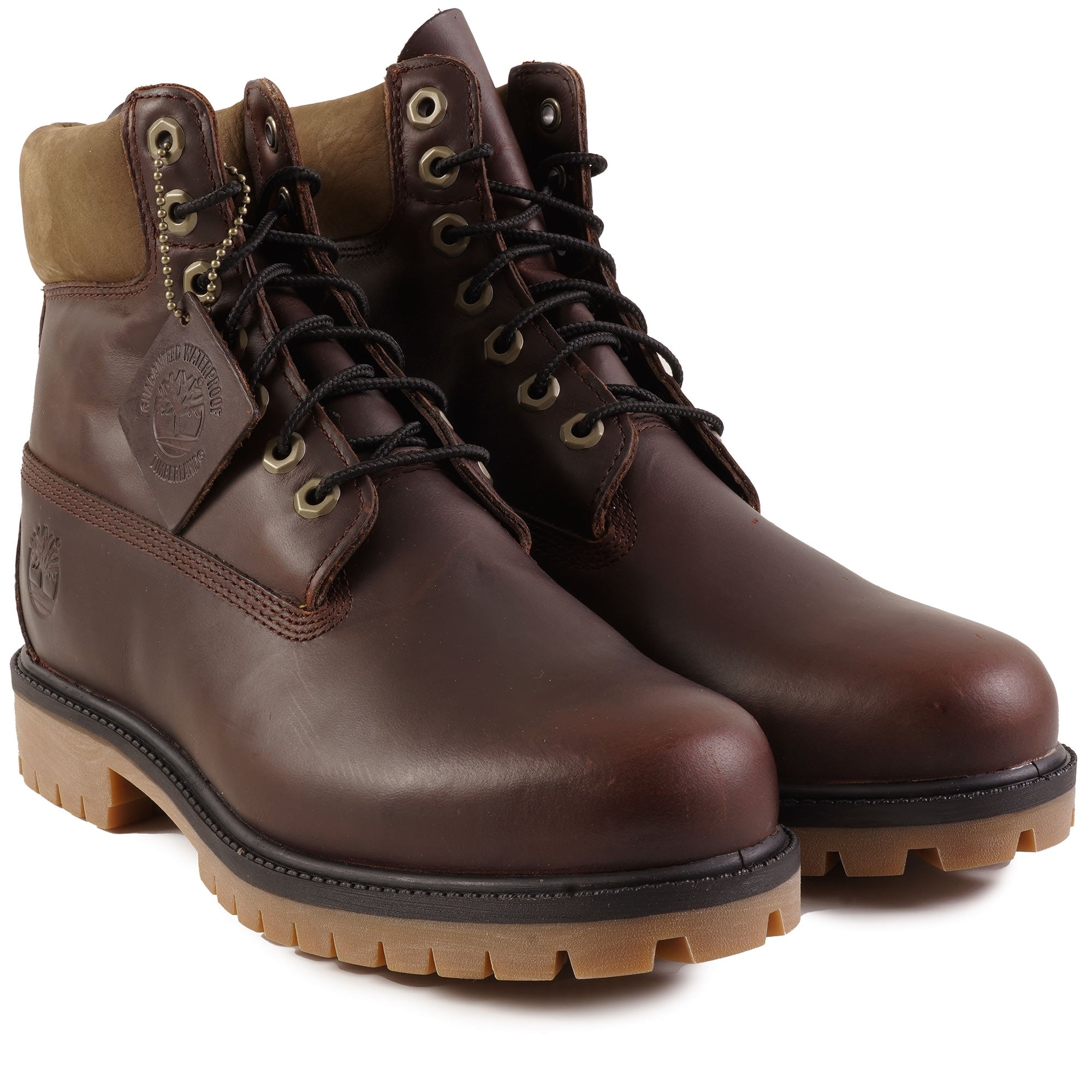 Premium 6-Inch Lace-Up Waterproof Boots - Burgundy