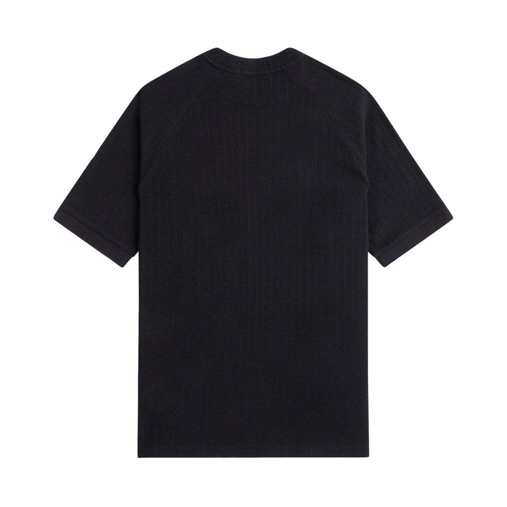 Fred Perry Ribbed Raglan Sleeve T-Shirt - Black