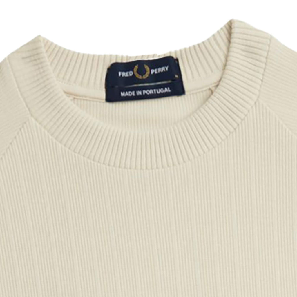 Fred Perry Ribbed Raglan Sleeve T-Shirt - Oatmeal
