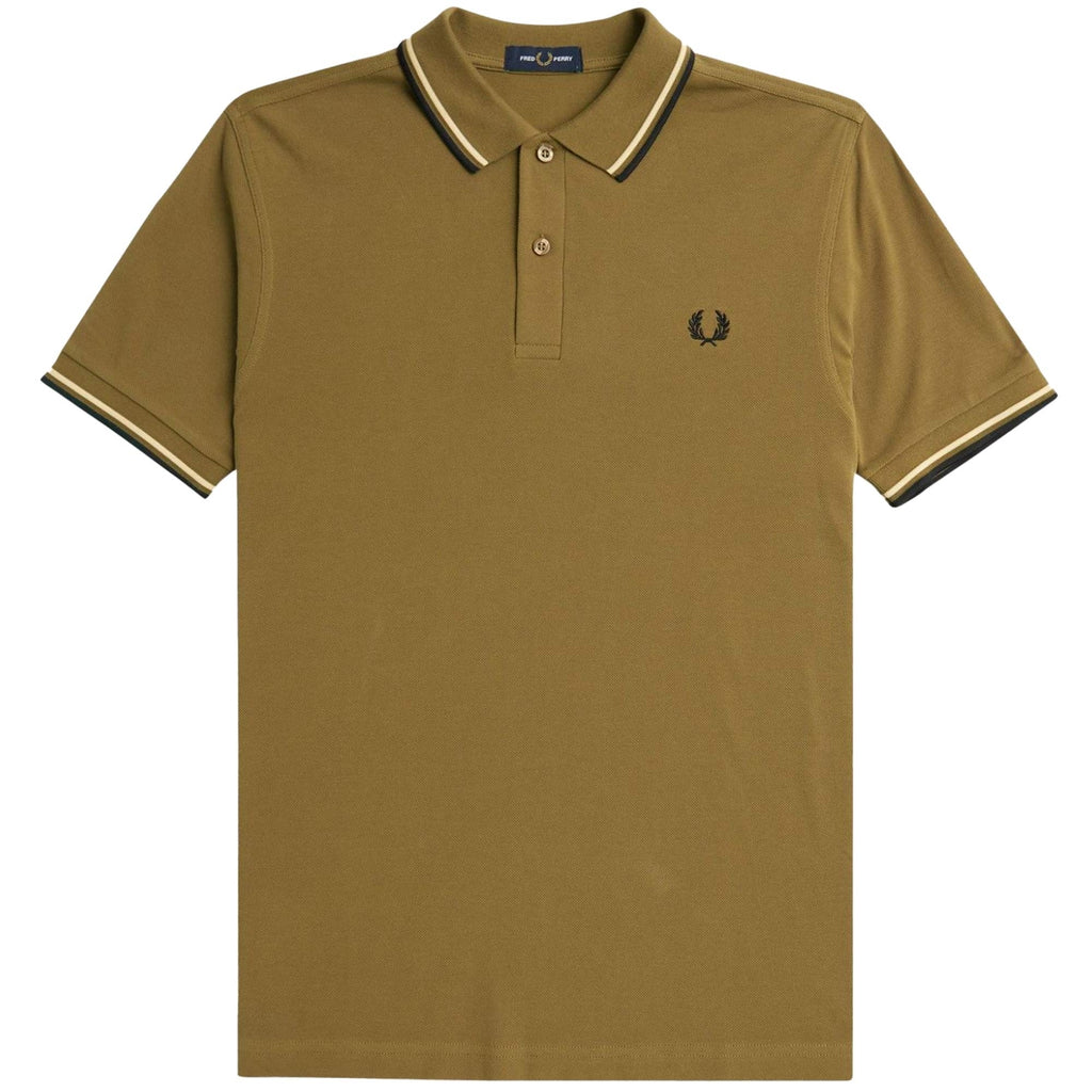 Fred Perry M3600 Twin Tipped Polo Shirt - Shaded Stone