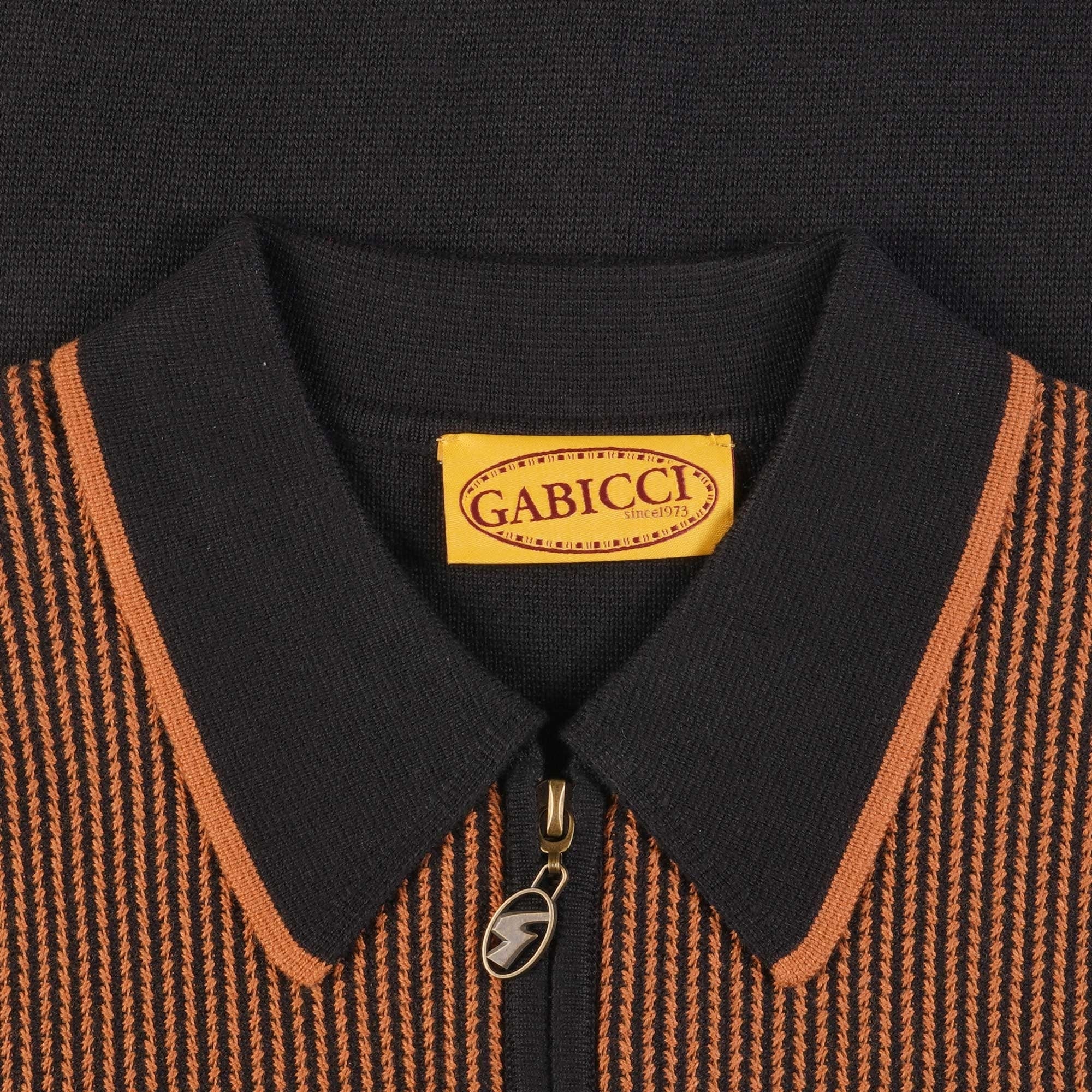 Gabicci Vintage Somerfield Zip Polo Shirt - Black