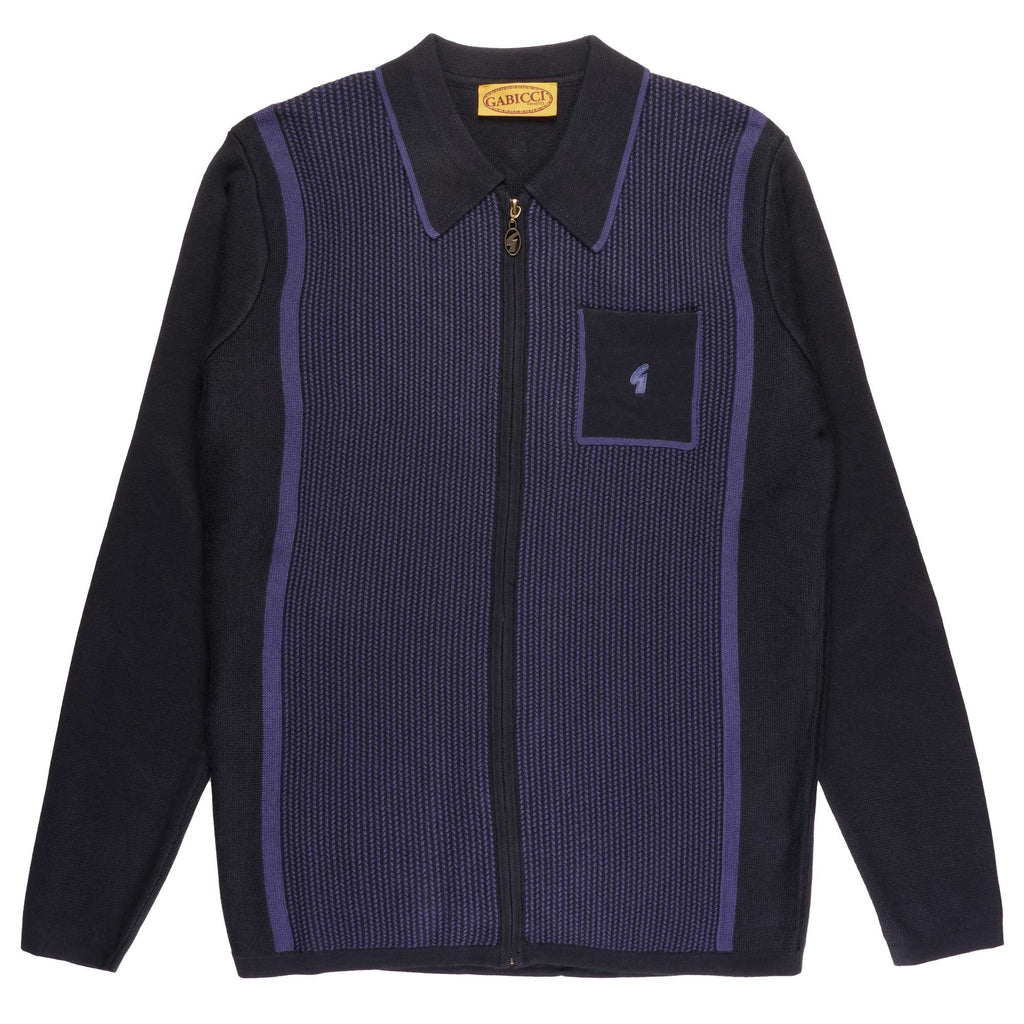 Gabicci Vintage Somerfield Zip Polo Shirt - Navy
