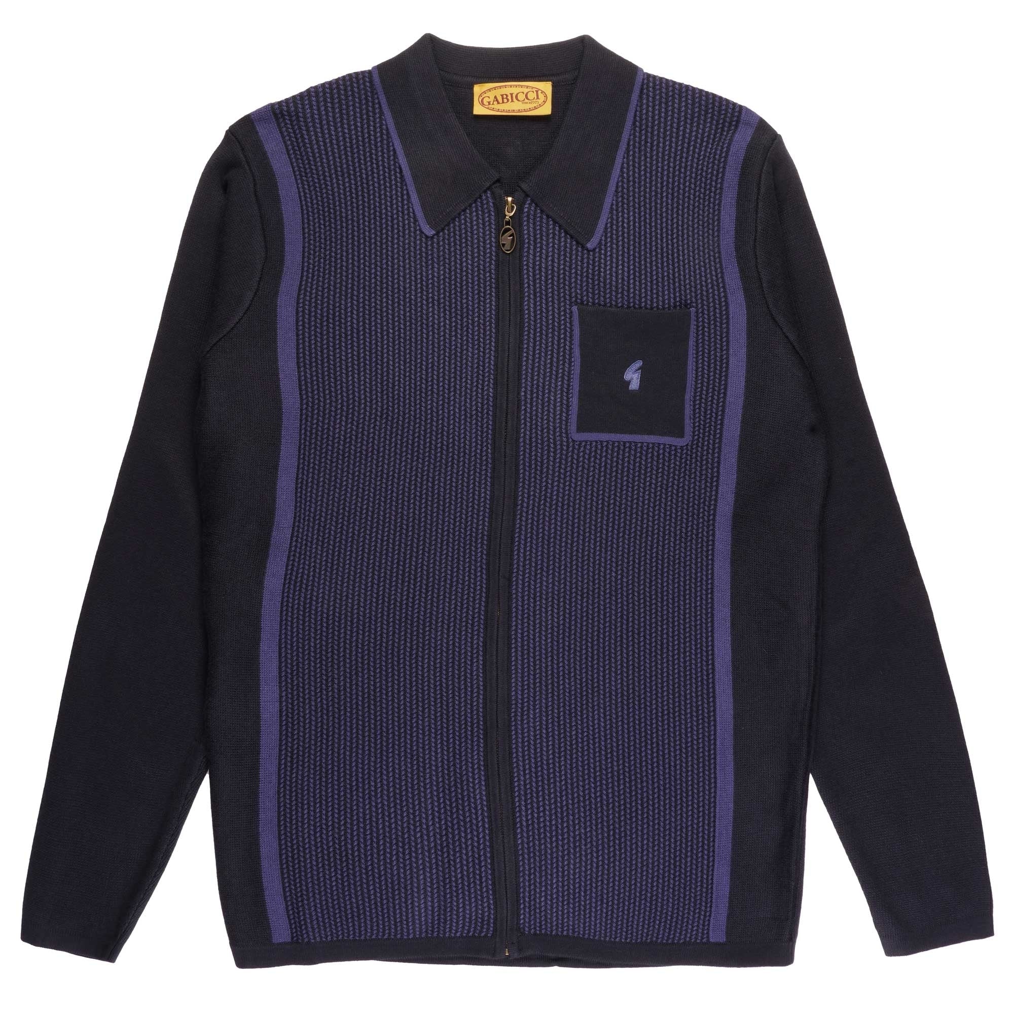 Gabicci Vintage Somerfield Zip Polo Shirt - Navy