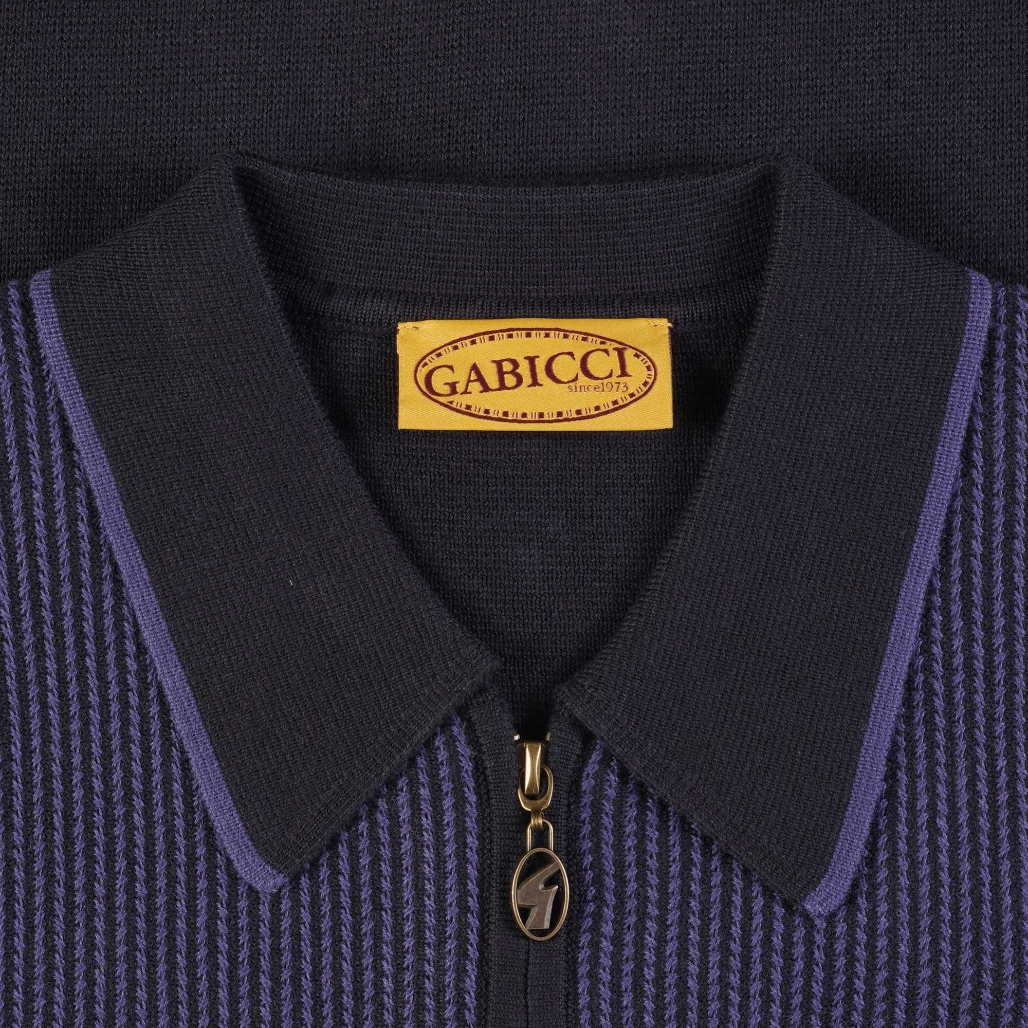 Gabicci Vintage Somerfield Zip Polo Shirt - Navy