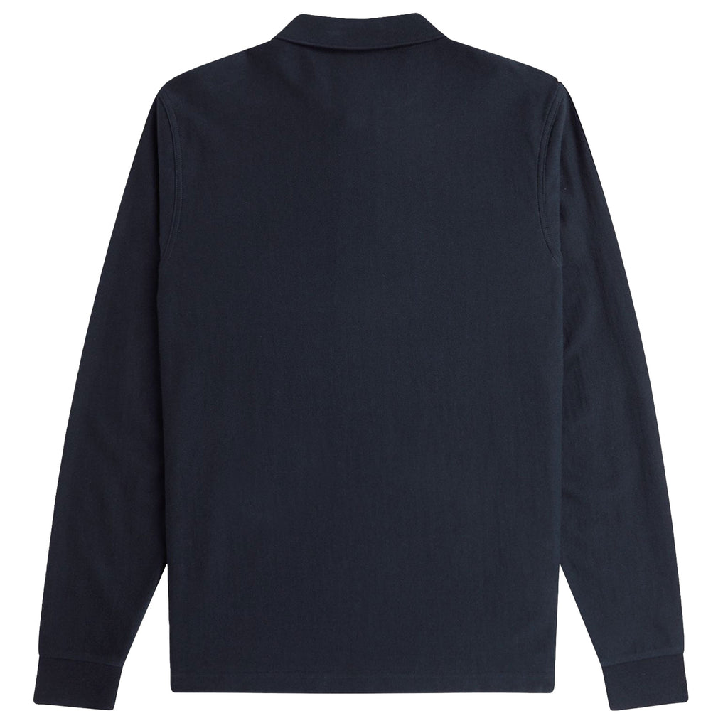 Ombre Stripe Long Sleeve Polo Shirt - Navy