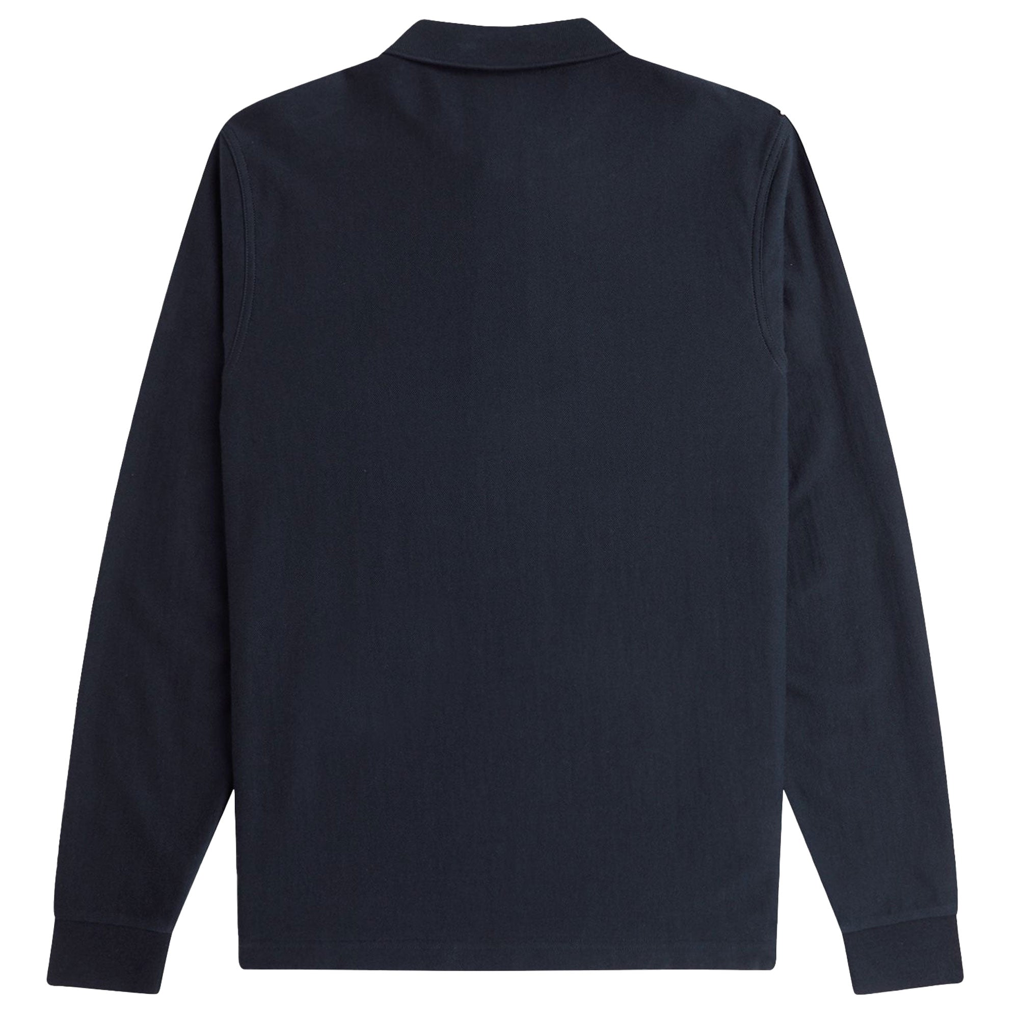 Ombre Stripe Long Sleeve Polo Shirt - Navy