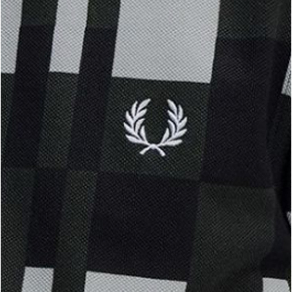 Fred Perry Split Chequerboard Polo Shirt - Limestone