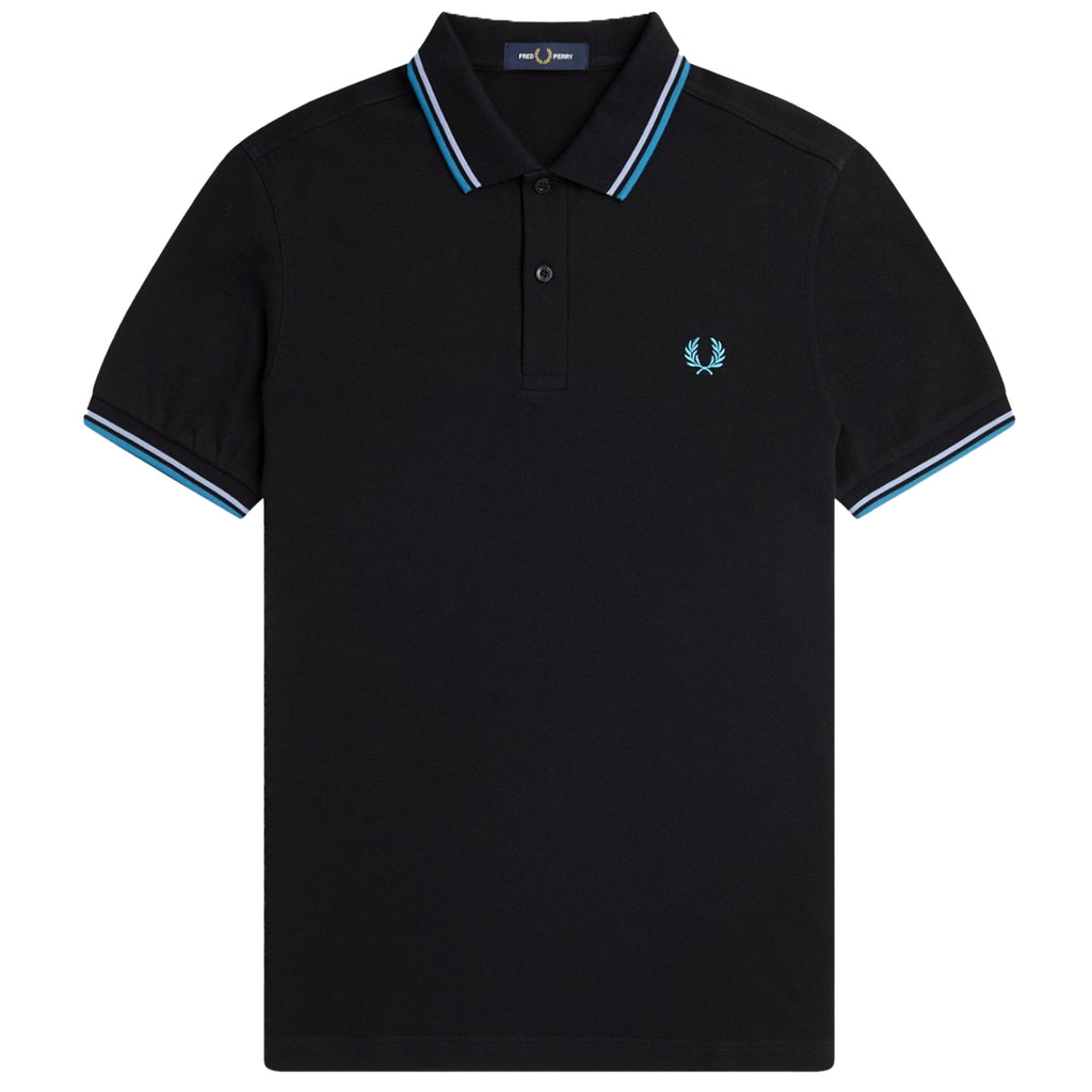 Fred Perry M3600 Twin Tipped Polo Shirt - Black