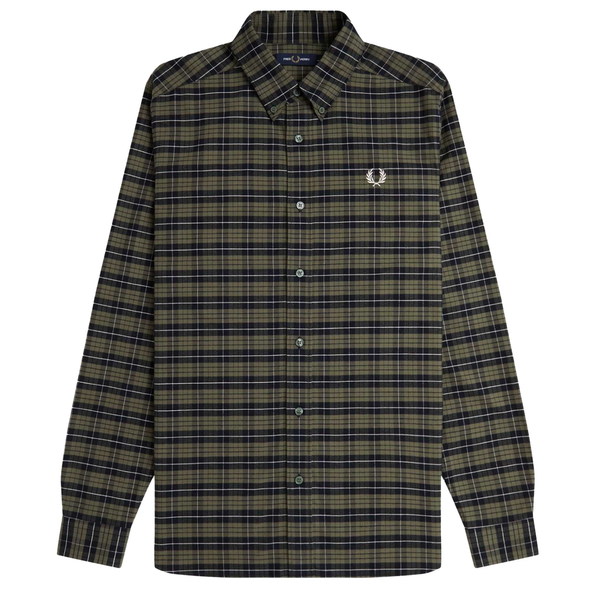 Fred Perry Brushed Oxford Tartan Shirt - Laurel