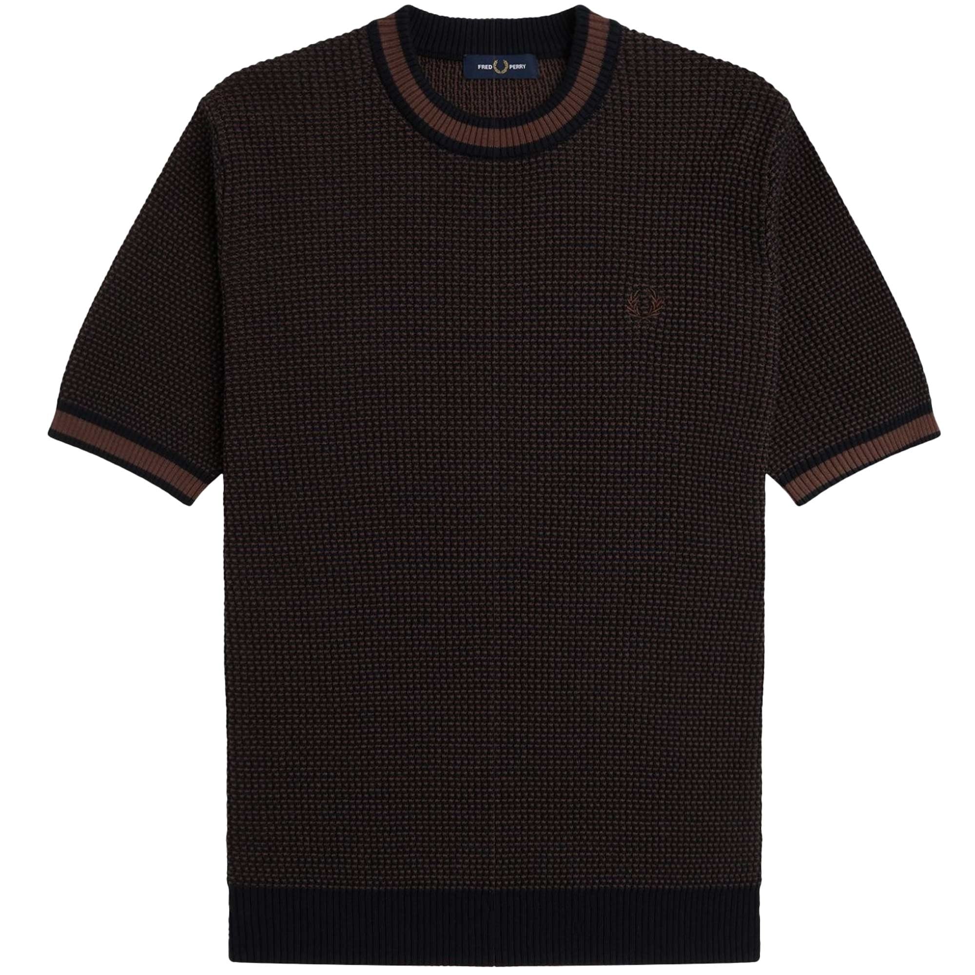 Fred Perry Textured Knitted Shirt - Navy