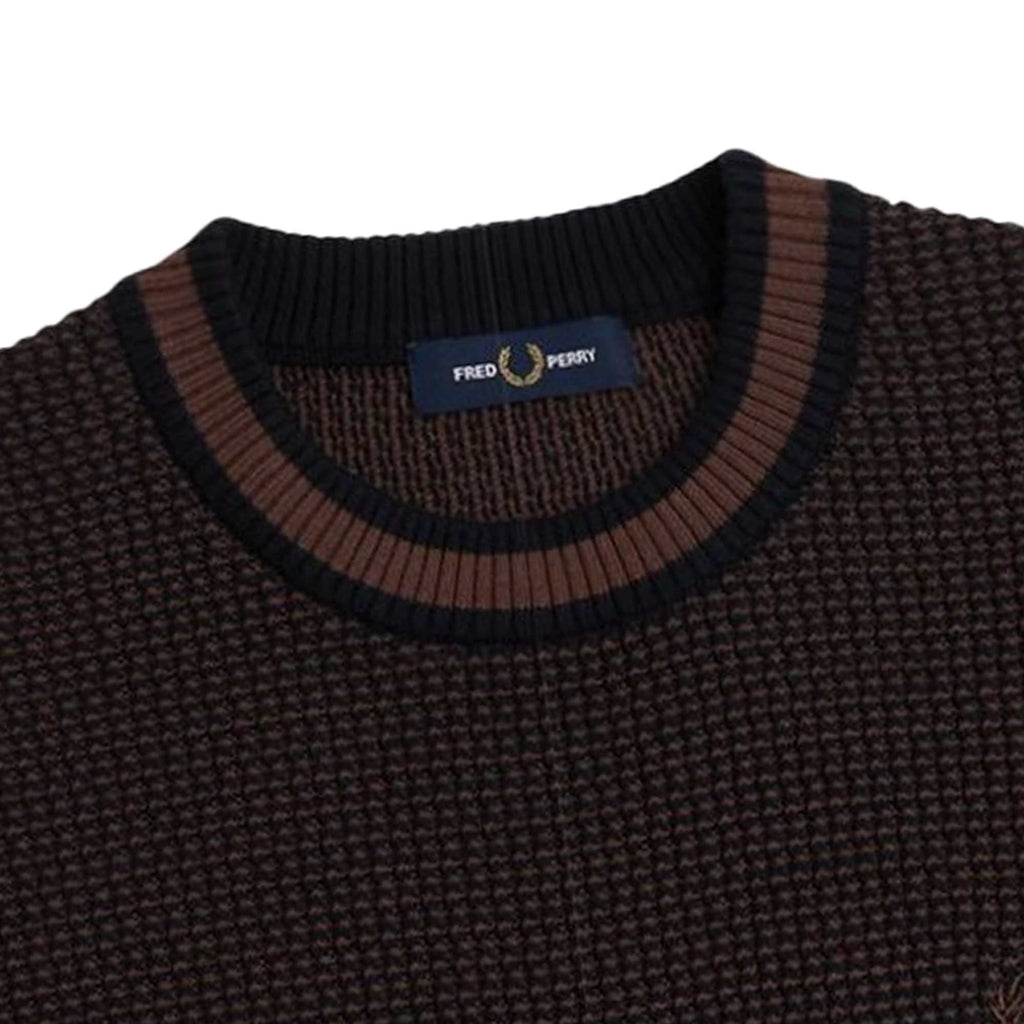 Fred Perry Textured Knitted Shirt - Navy