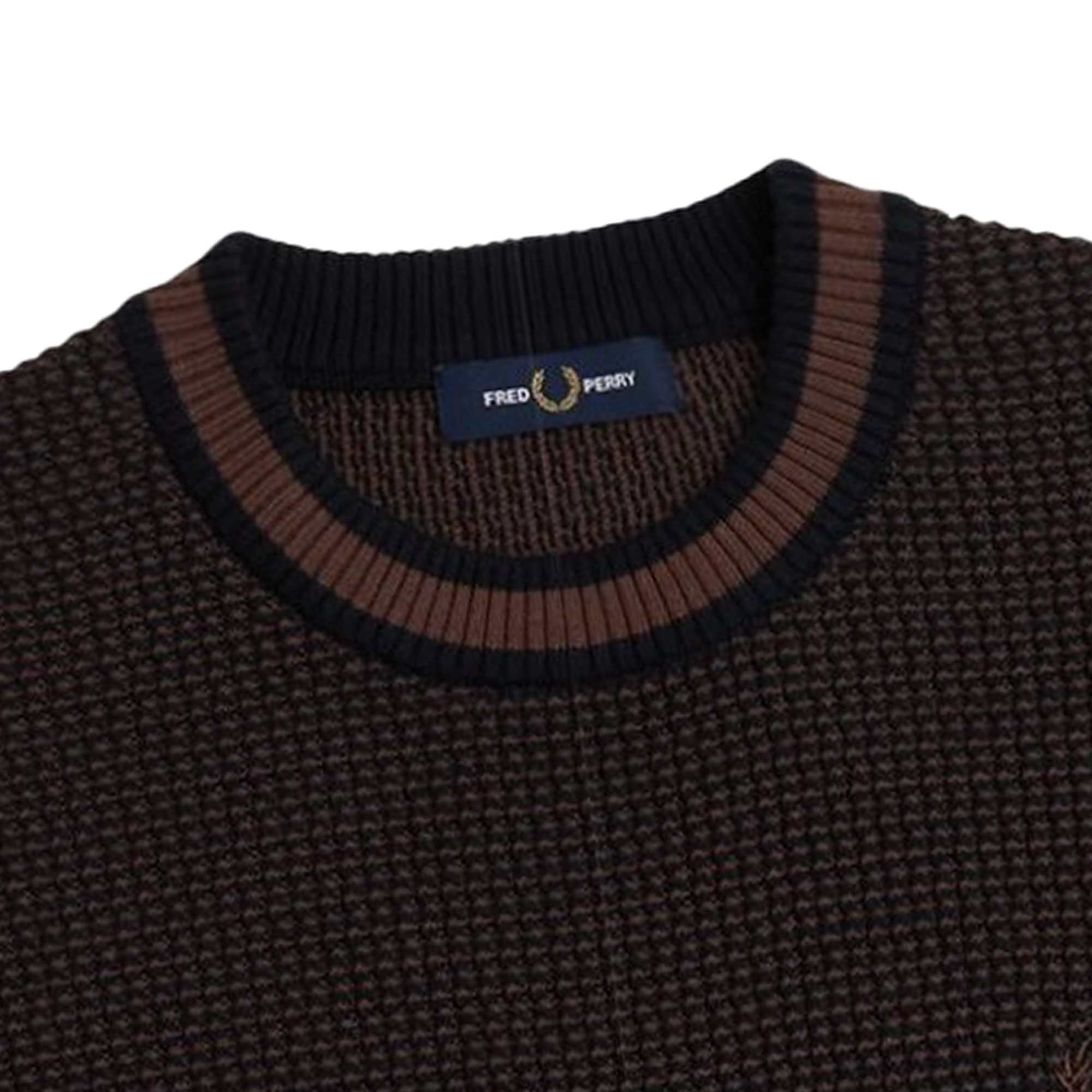 Fred Perry Textured Knitted Shirt - Navy