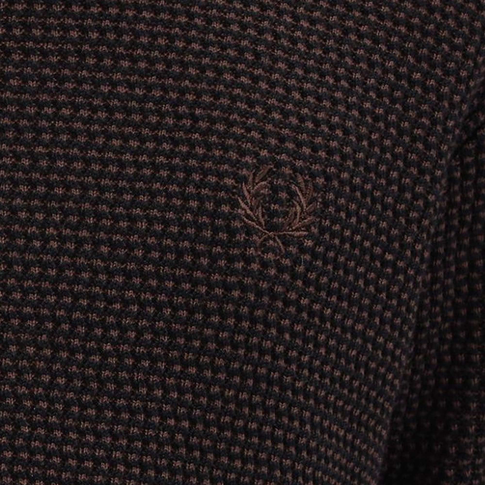Fred Perry Textured Knitted Shirt - Navy