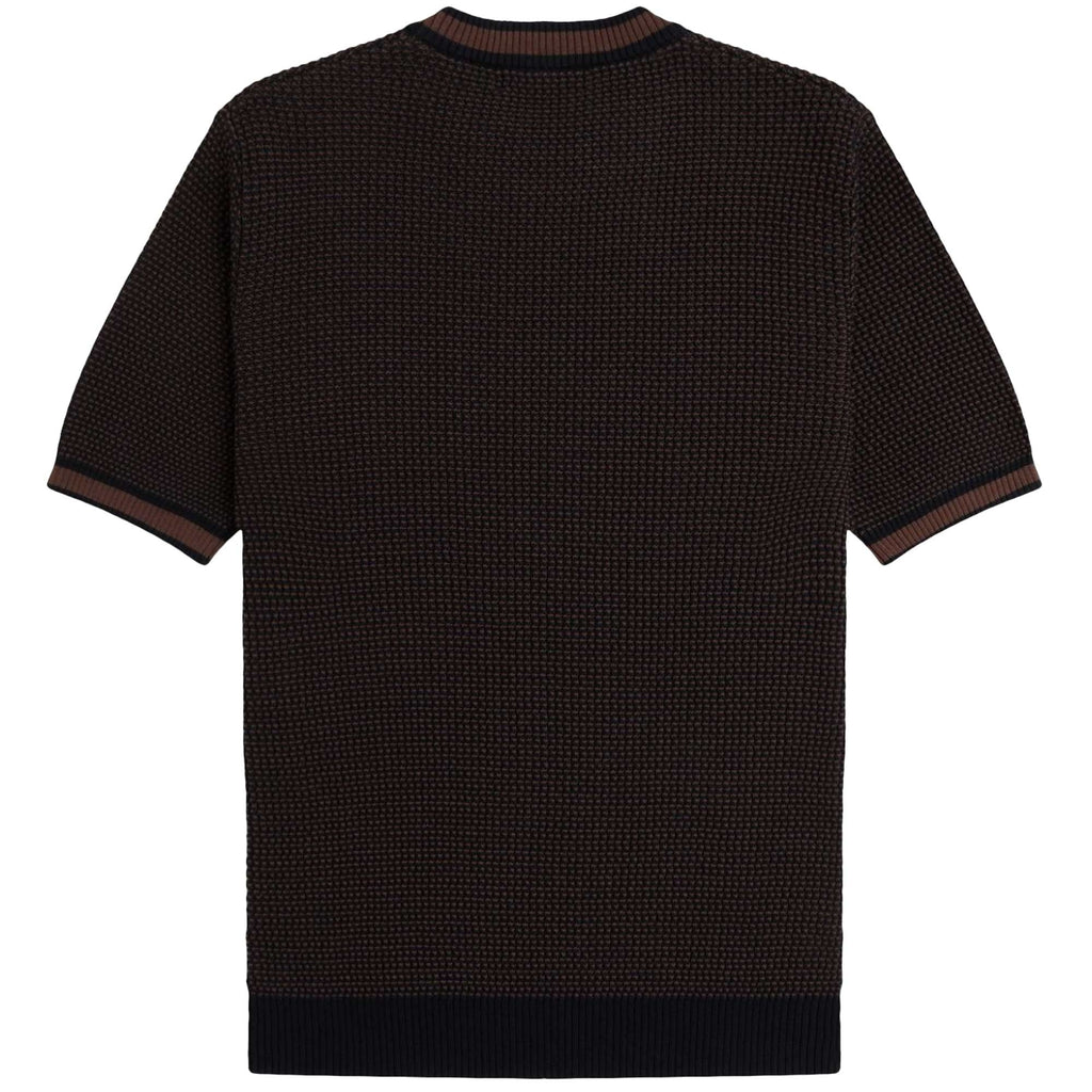Fred Perry Textured Knitted Shirt - Navy