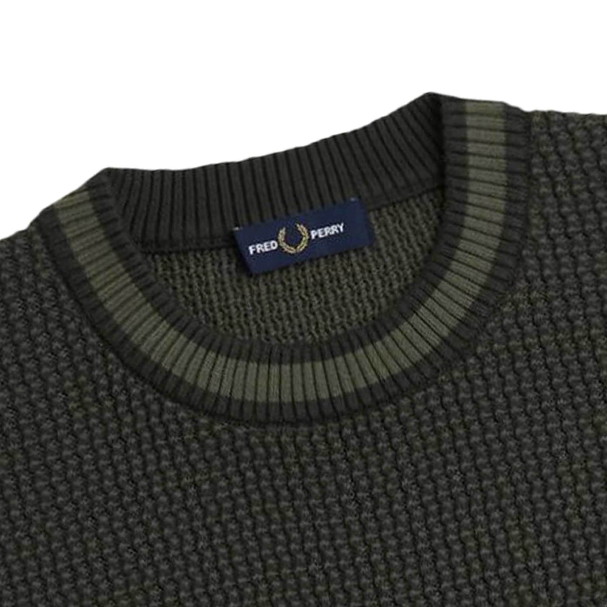 Fred Perry Textured Knitted Shirt - Hunting Green – Stuarts London