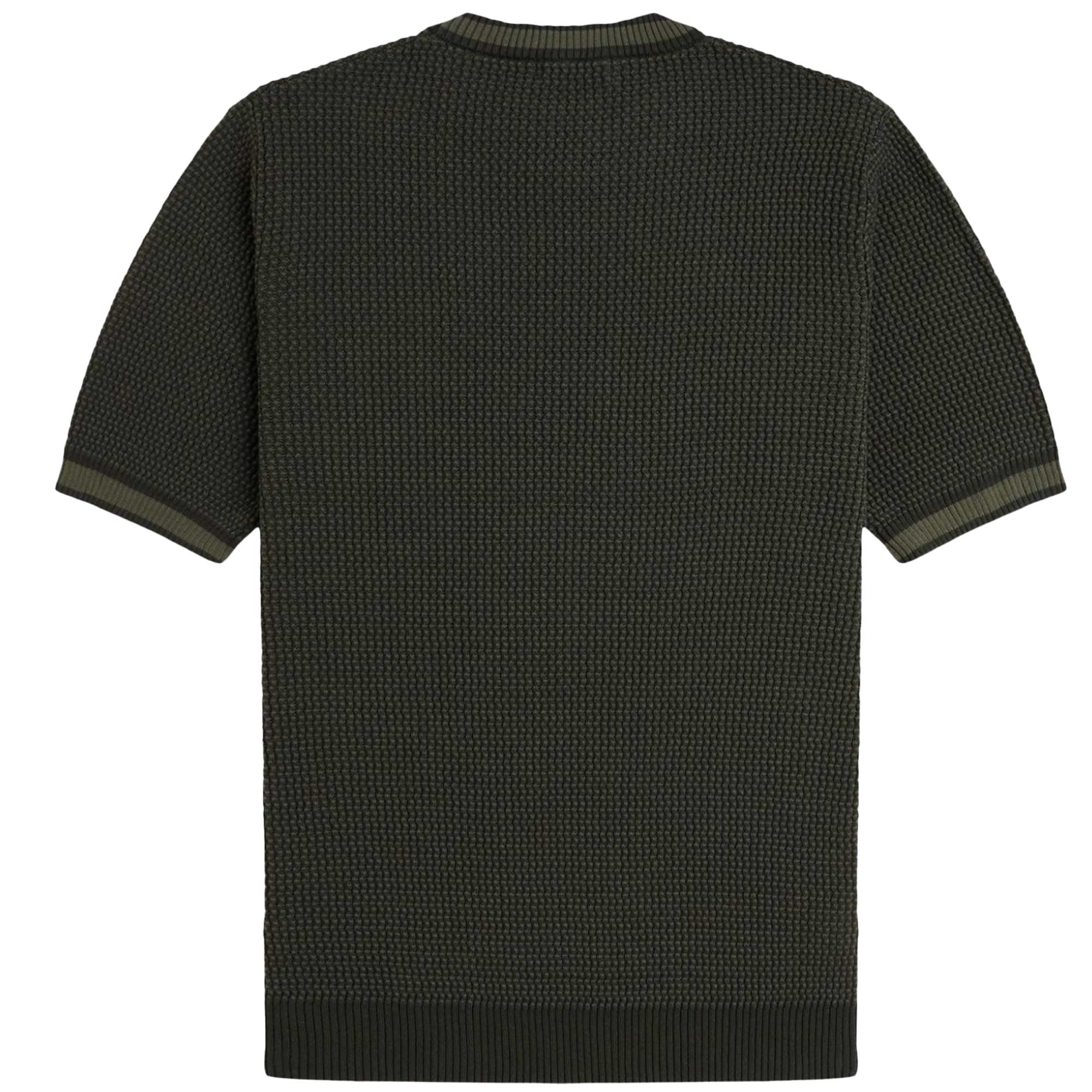 Fred Perry Textured Knitted Shirt - Hunting Green – Stuarts London