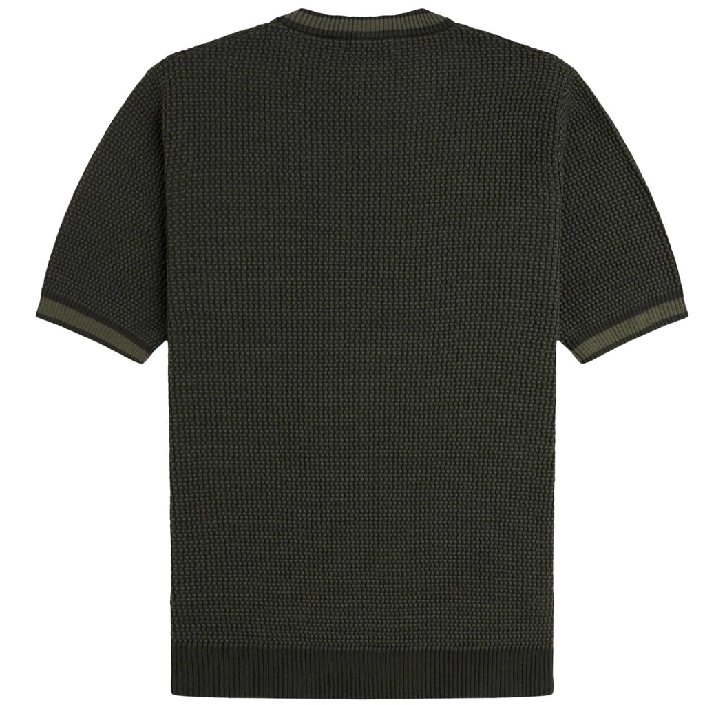 Fred Perry Textured Knitted Shirt - Hunting Green