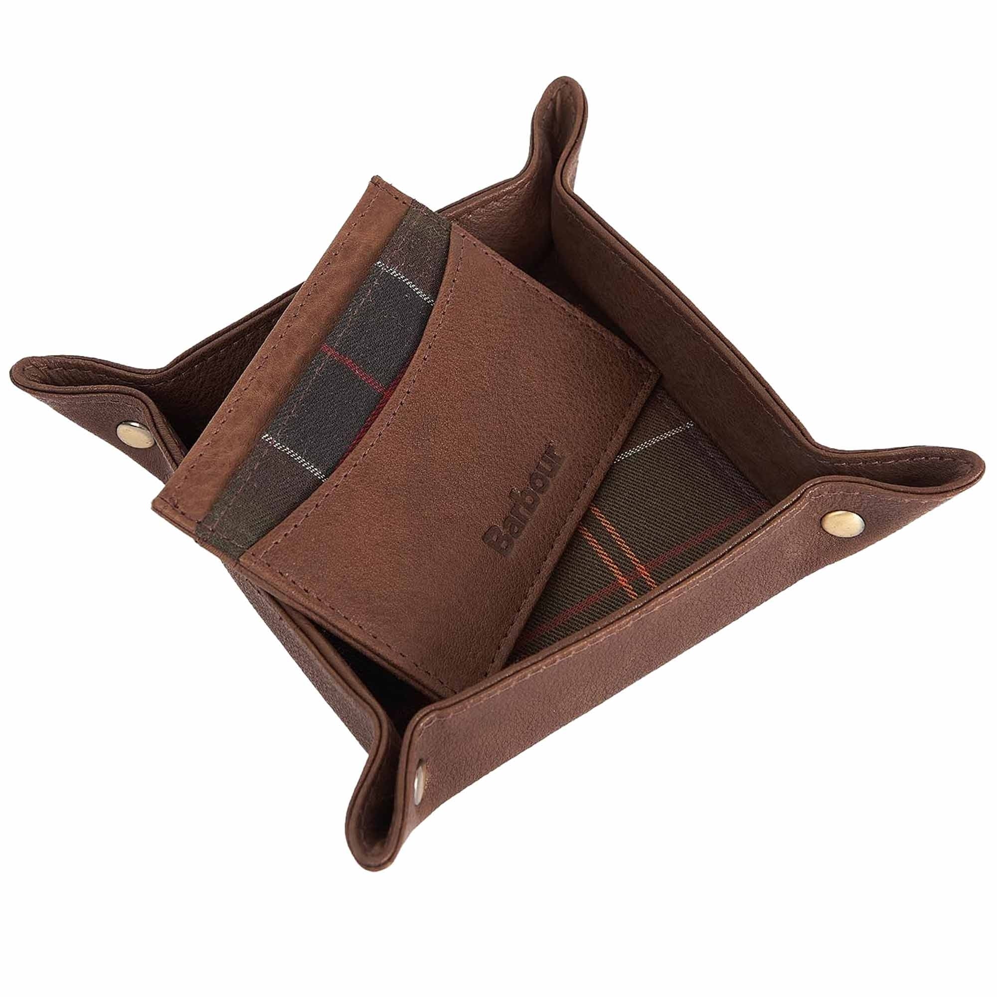 Barbour Leather Valet Tray and Card Holder Gift Set