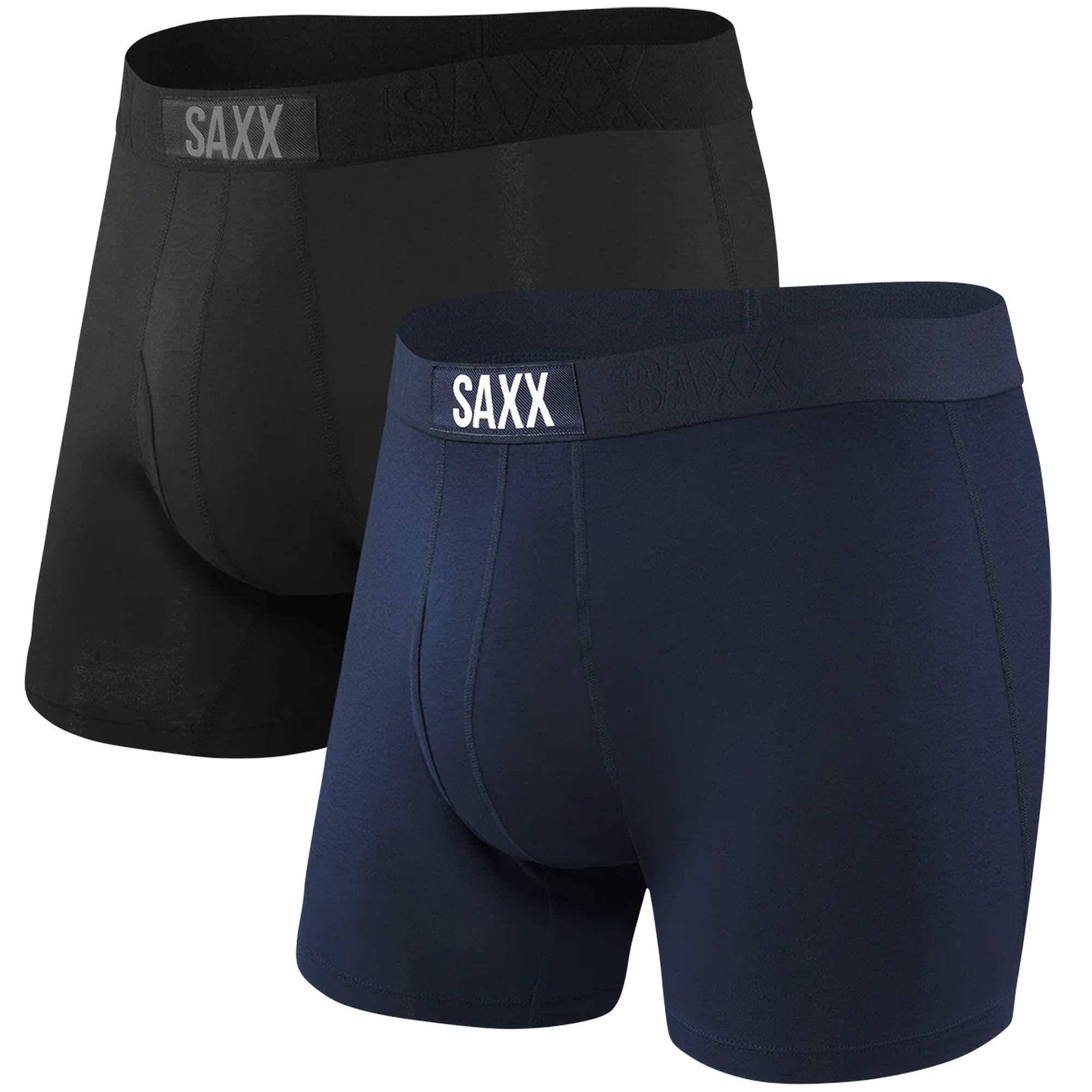 Saxx Underwear Ultra Super Soft 2 Pack Boxer Briefs - Black and Navy