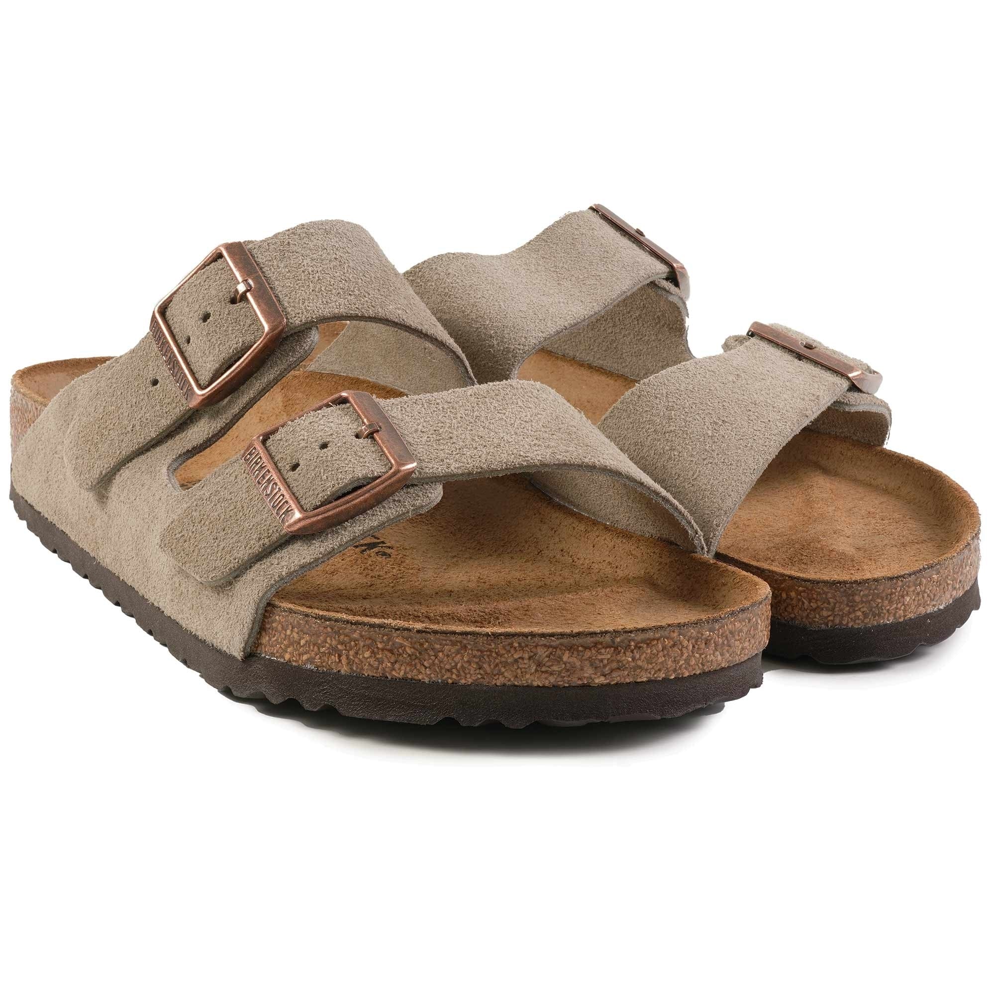 Birkenstock Arizona Suede Leather Sandals - Taupe