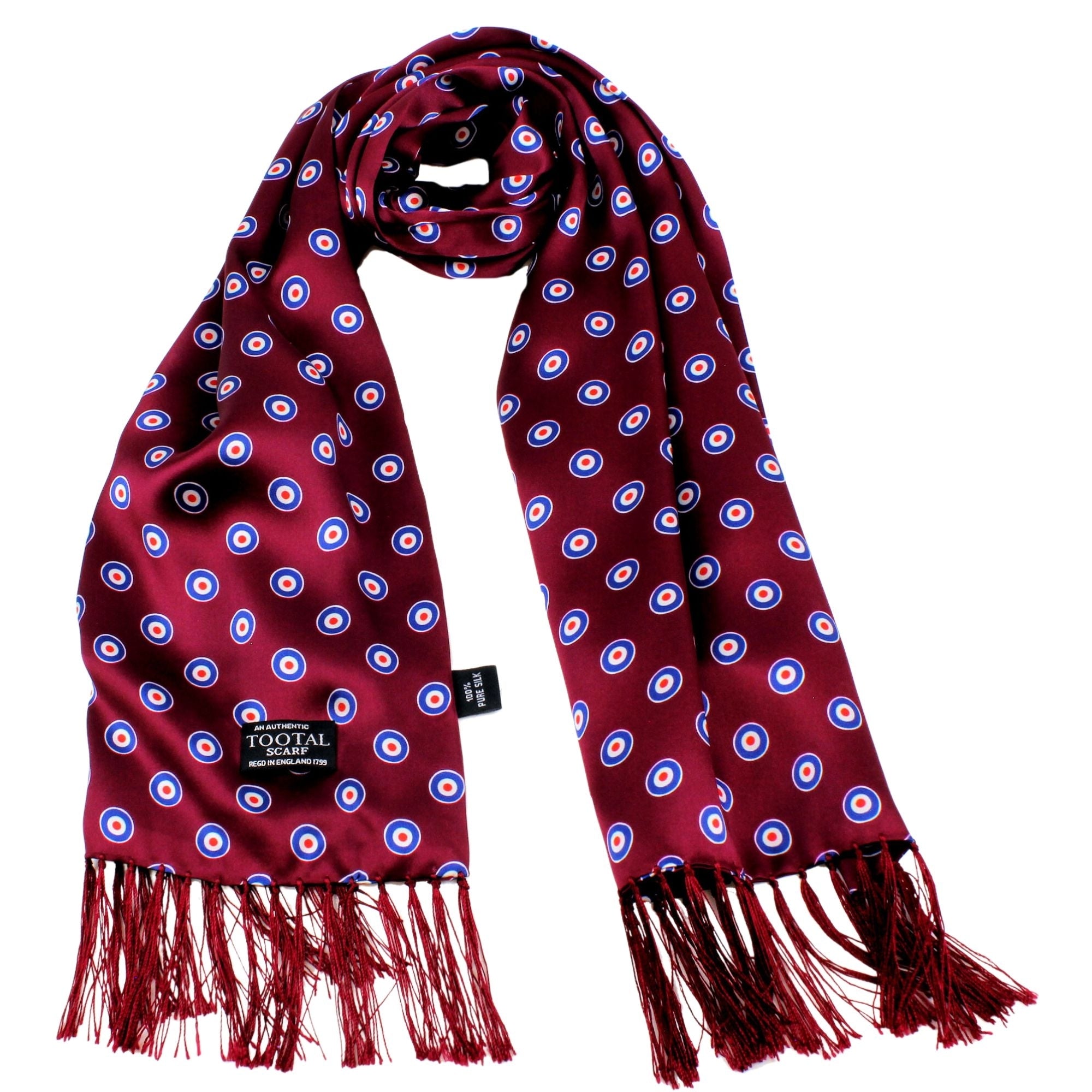 Tootal Scarves Target Silk Scarf - Wine