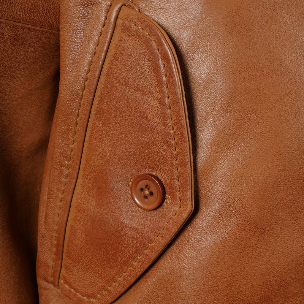 Leather Harrington Jacket - Tan