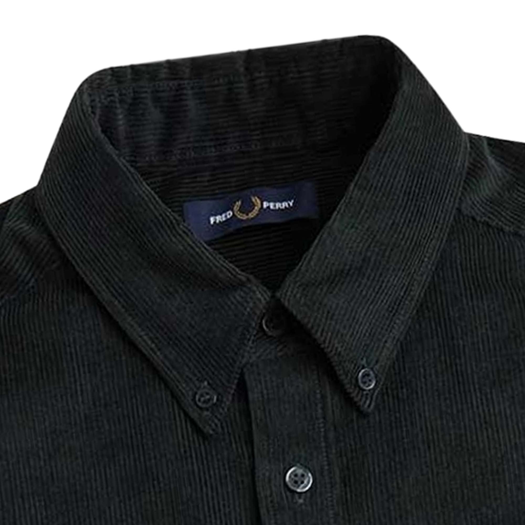 Fred Perry Corduroy Button Down Shirt - Night Green
