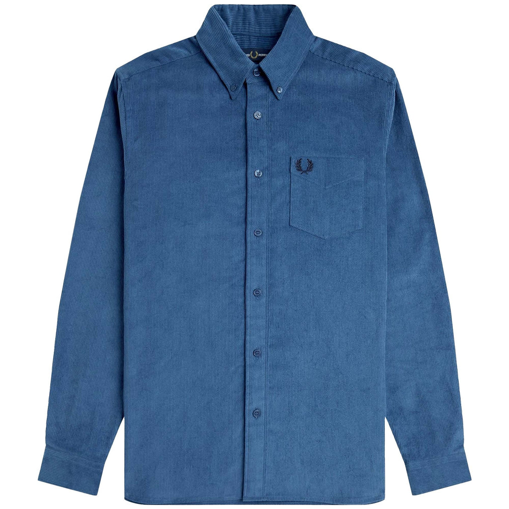 Fred Perry Corduroy Button Down Shirt - Midnight