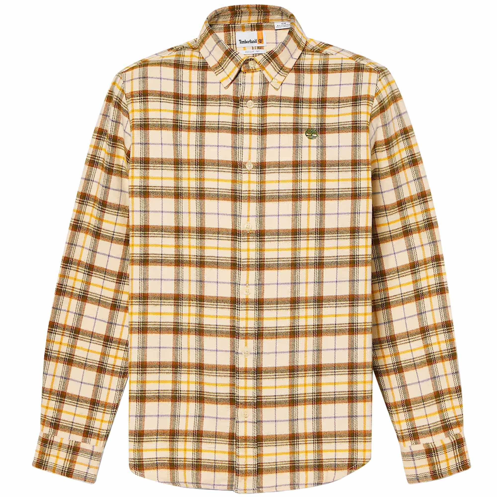 Timberland Midweight Flannel Check Shirt - Beige