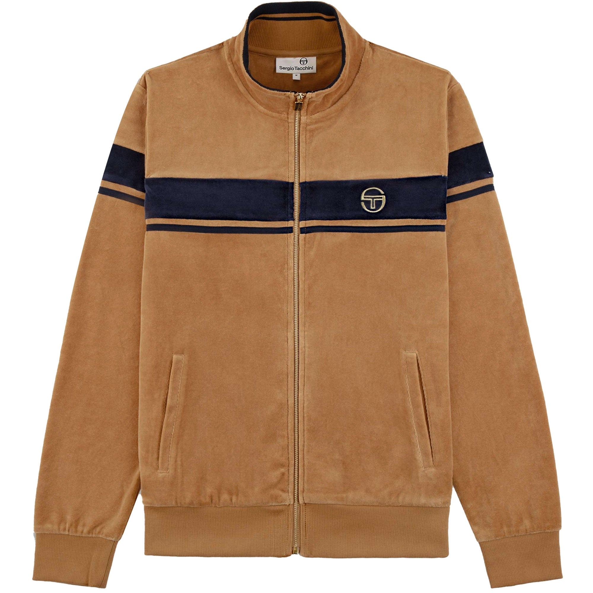 Damarindo Velour Track Top - Almond/Maritime Blue