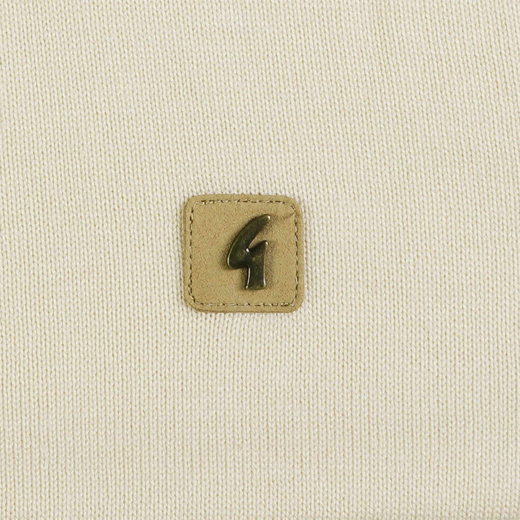Gabicci Vintage Francesco Long Sleeve Polo Shirt - Oatmeal