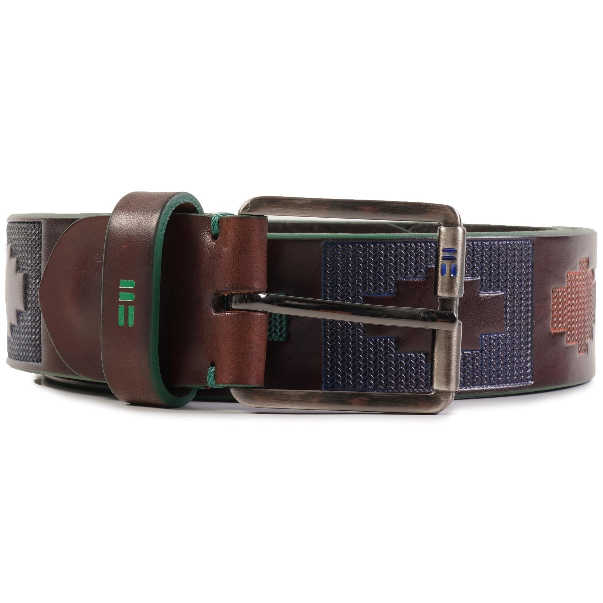 Leather Motif Belt - Green