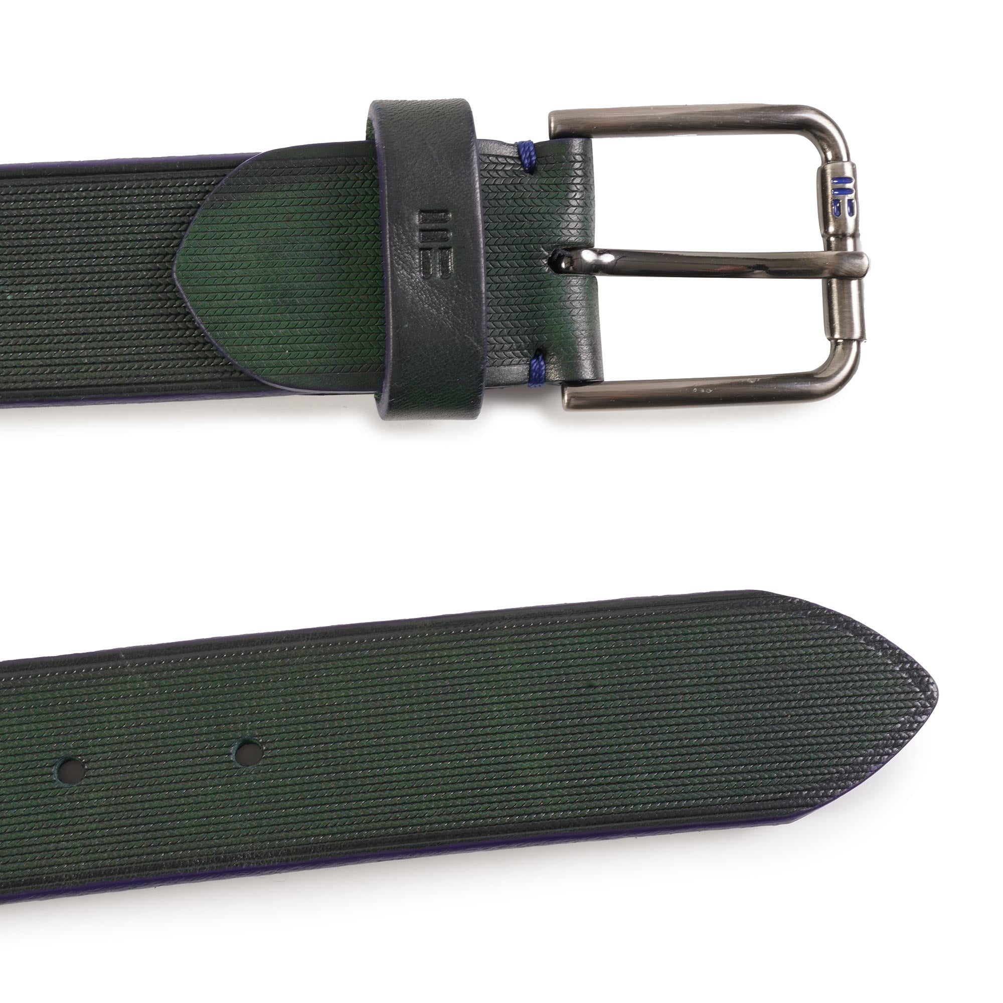 Leather Belt - Green and Blue