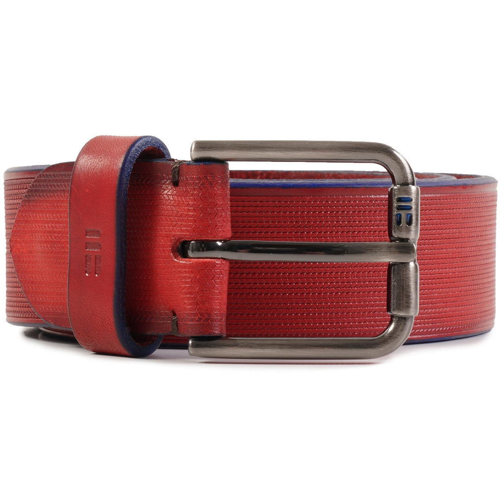 Leather Belt - Red and Blue