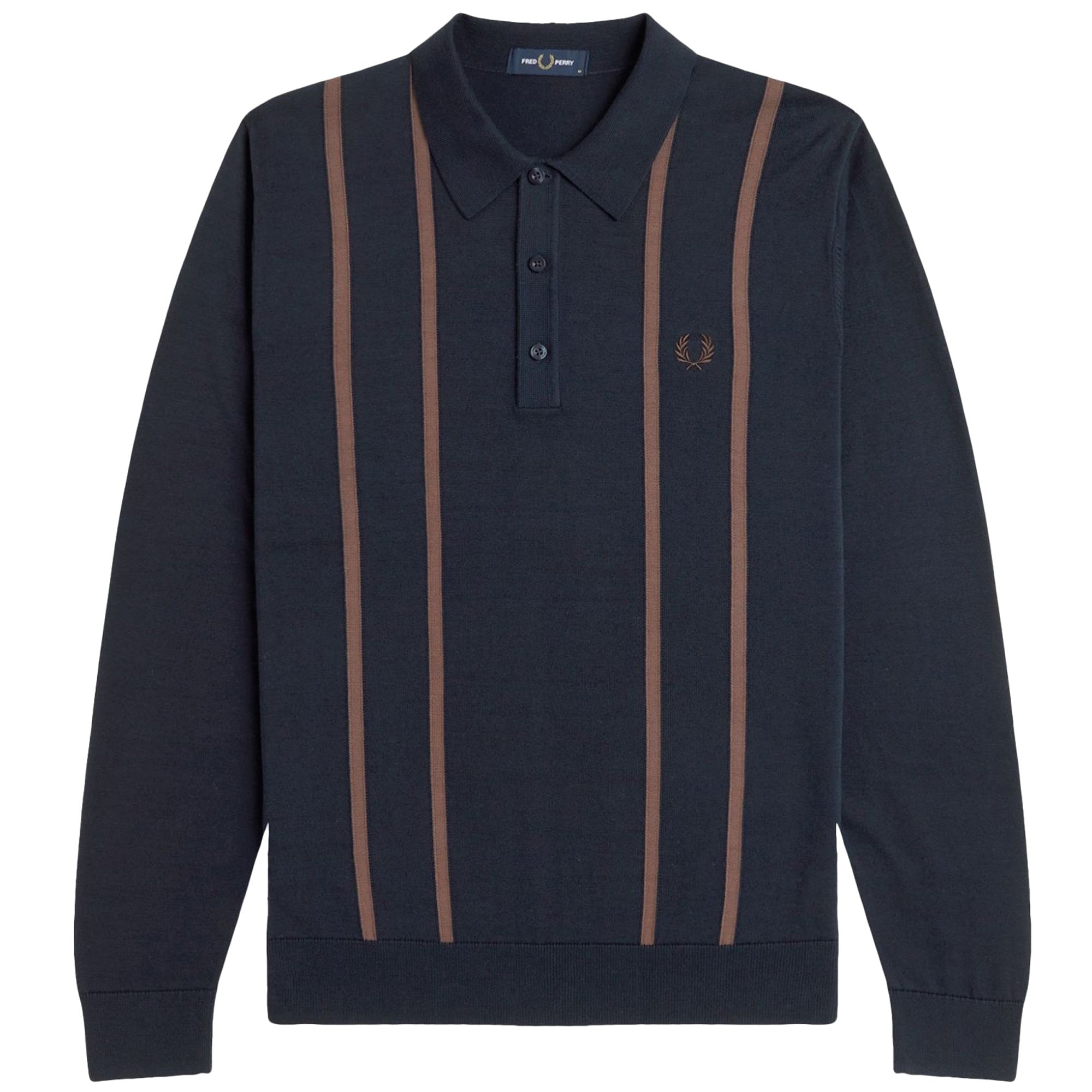 Fred Perry Knitted Shirt - Navy – Stuarts London